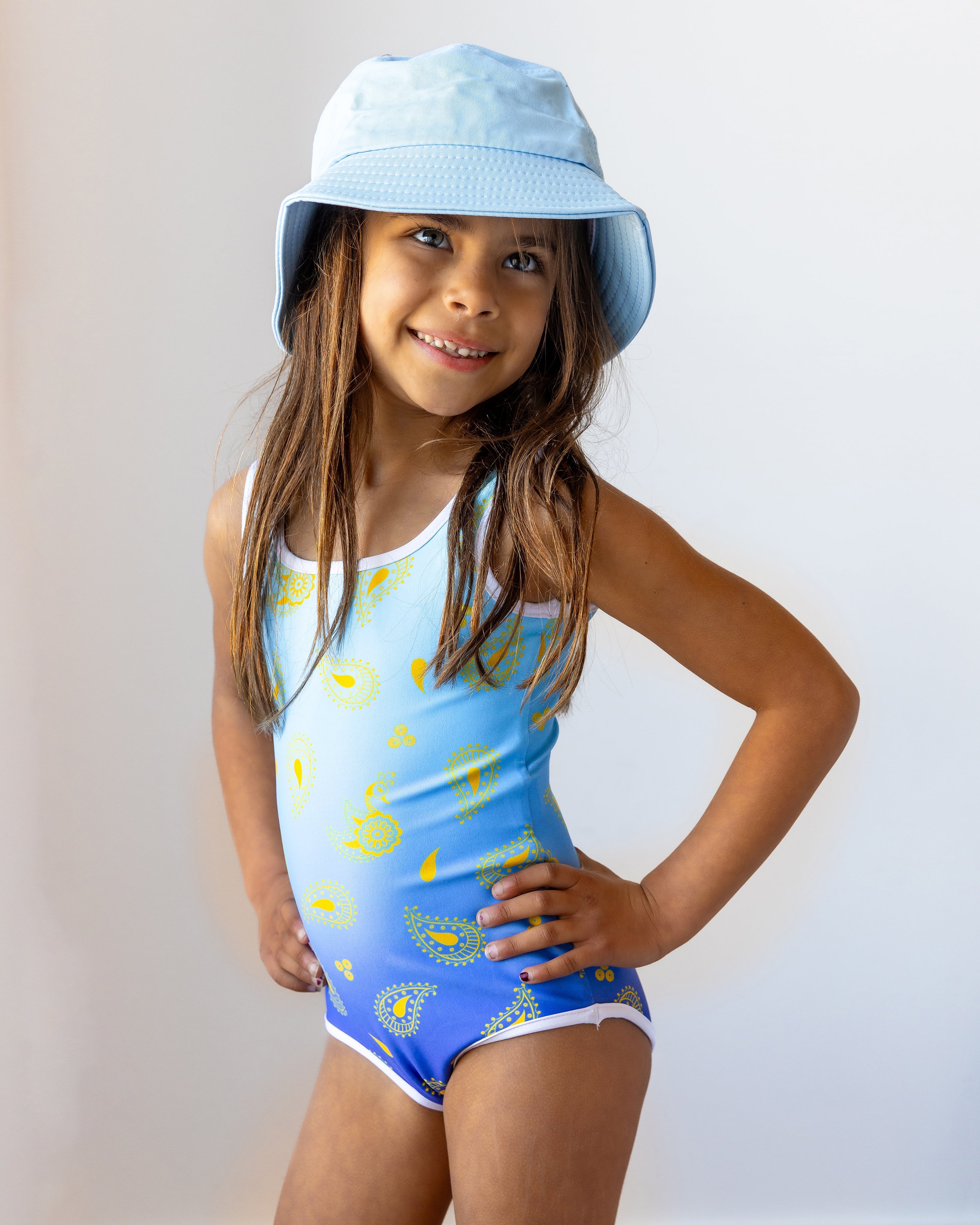 Peacock Henna Girls' Swimsuit – Graceful, Bold, and Made to Move