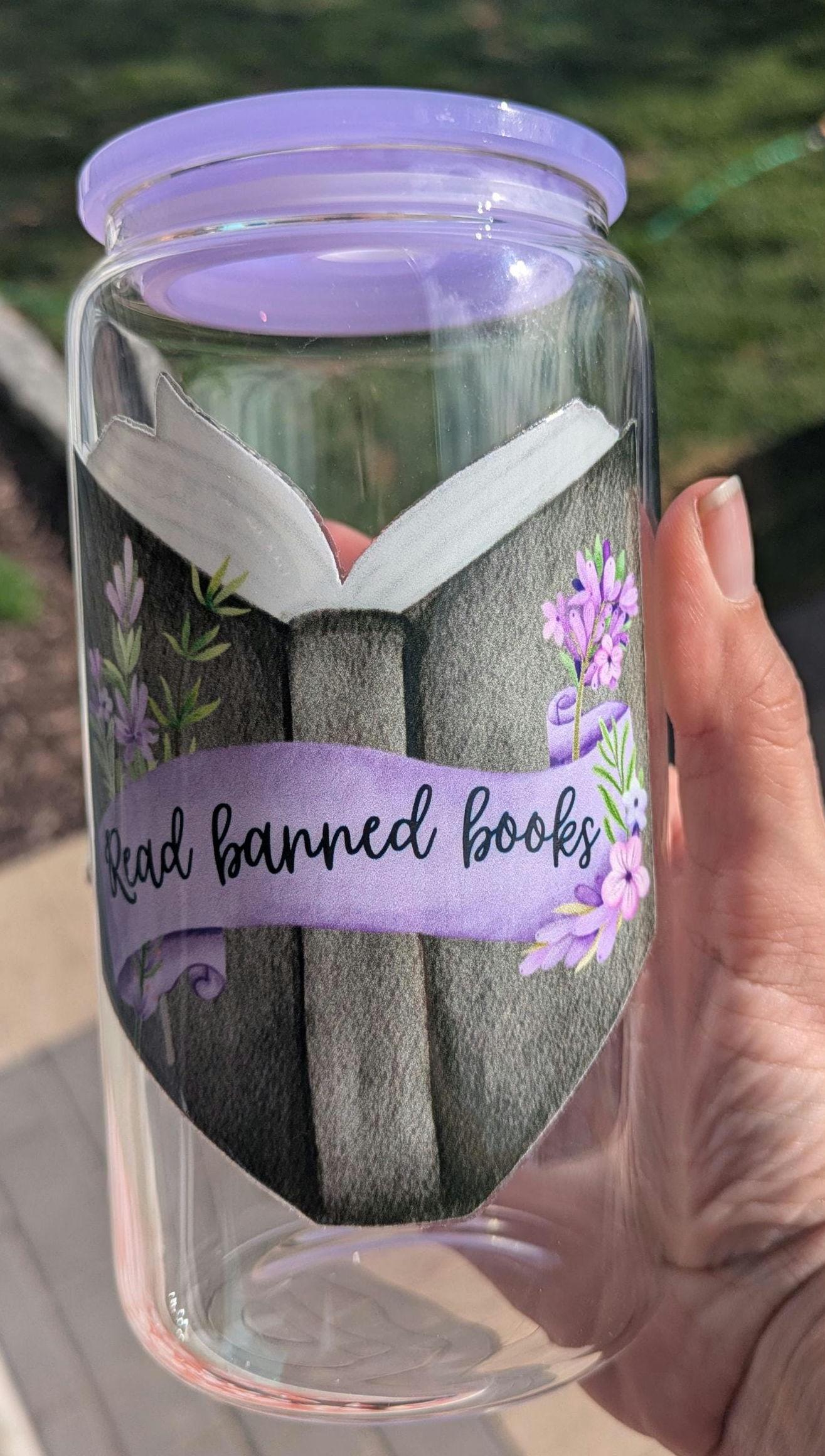 Tumbler: 16oz Travel Mug, Glass Mug, Book lover gift