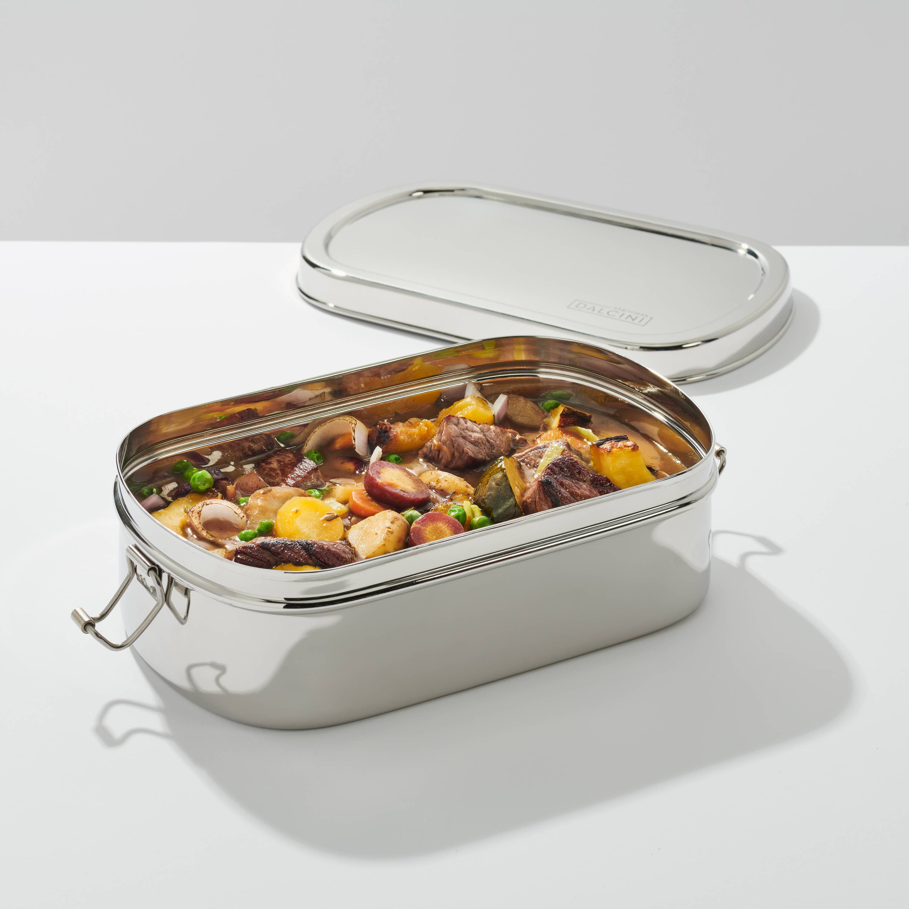 Stainless Steel - Large container with clips