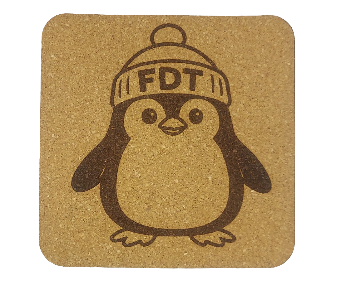 FDT Penguin 4 pack Cork Coasters