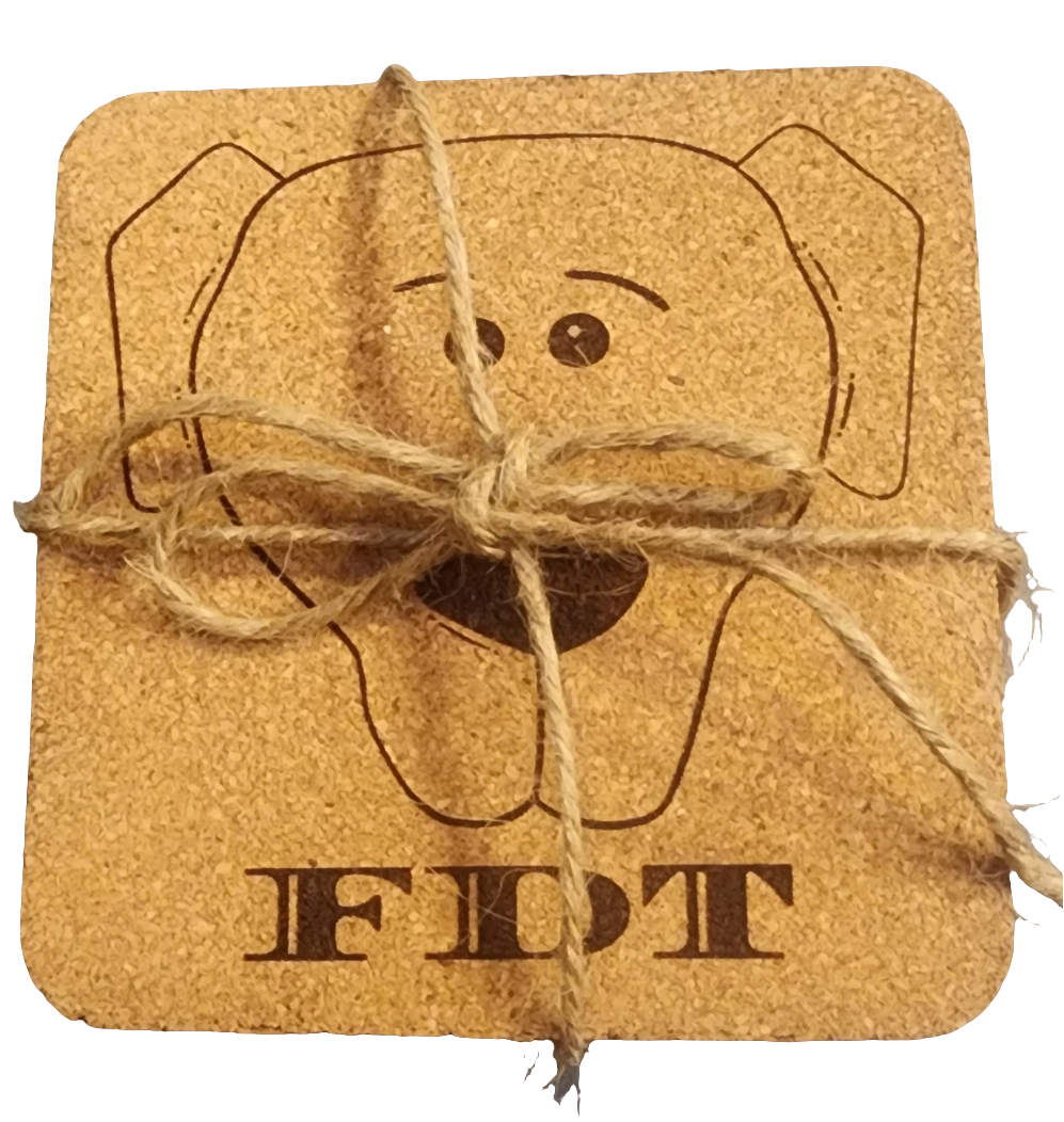 FDT Dog 4 pack Cork Coasters