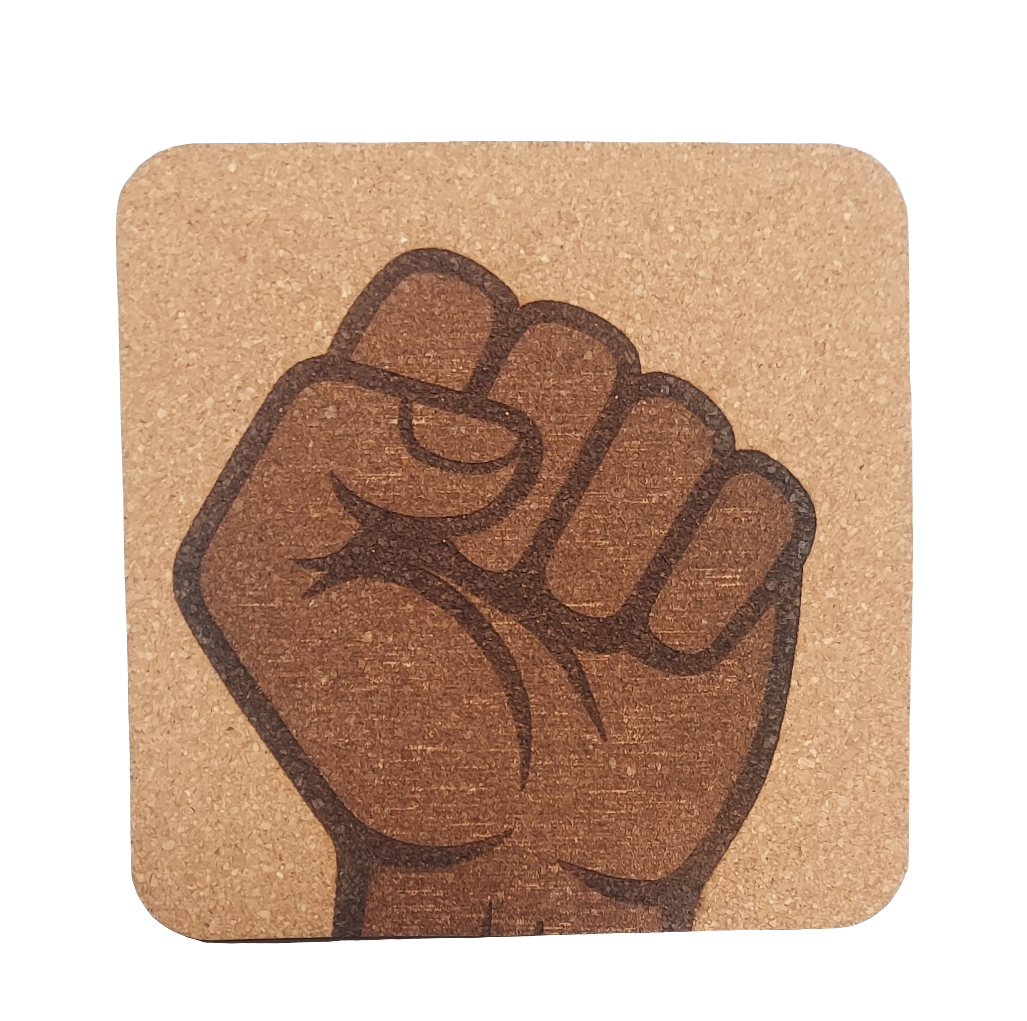 Solidarity Fist 4 Pack Cork Coasters