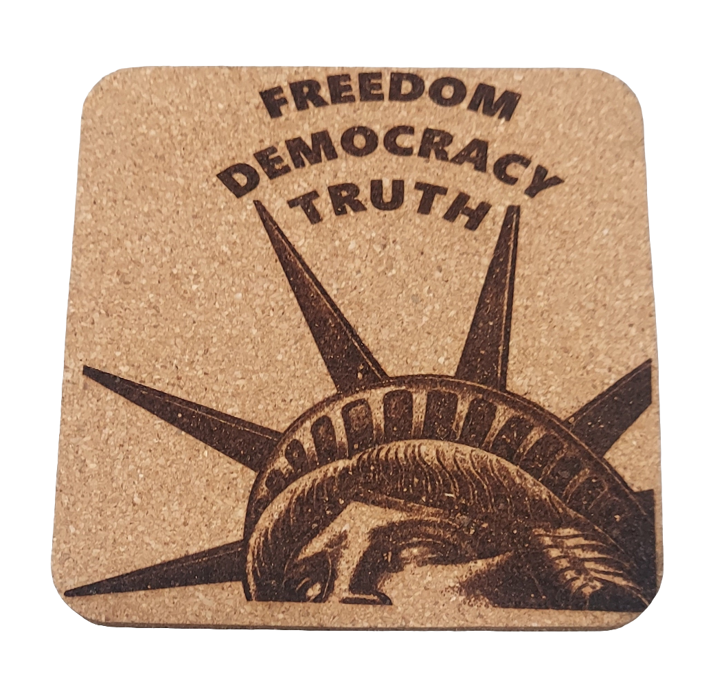 EcoEssentials Freedom Democracy Truth Liberty🗽 4 pack Cork Coasters