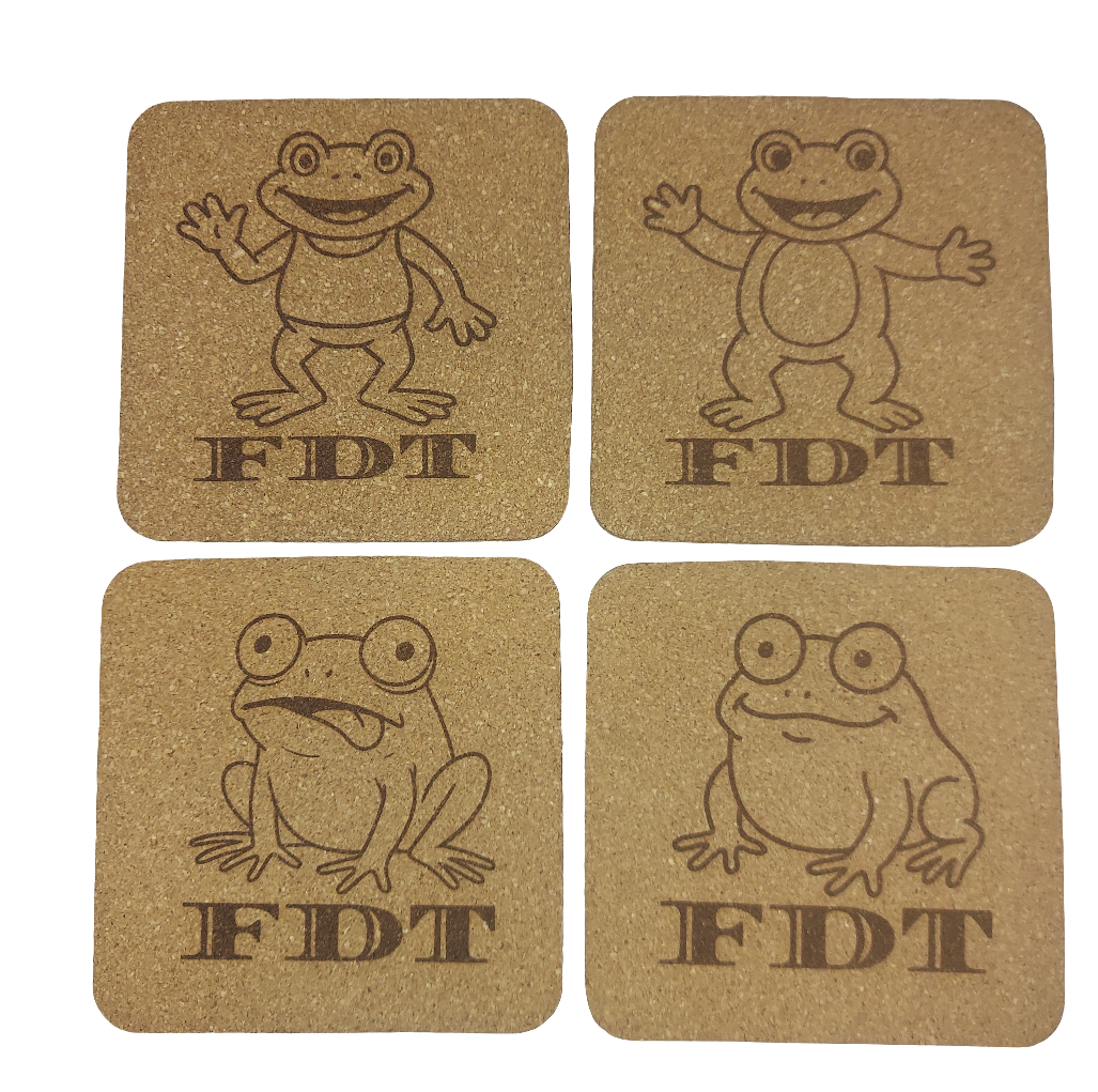 EcoEssentials Frog 🐸 4 pack Assorted Cork Coasters