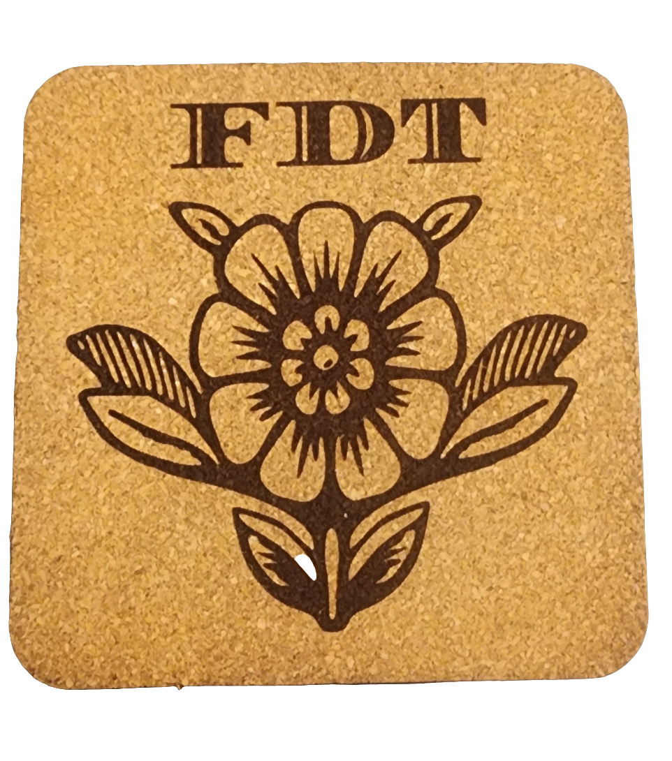 FDT Flower 4 pack Cork Coasters