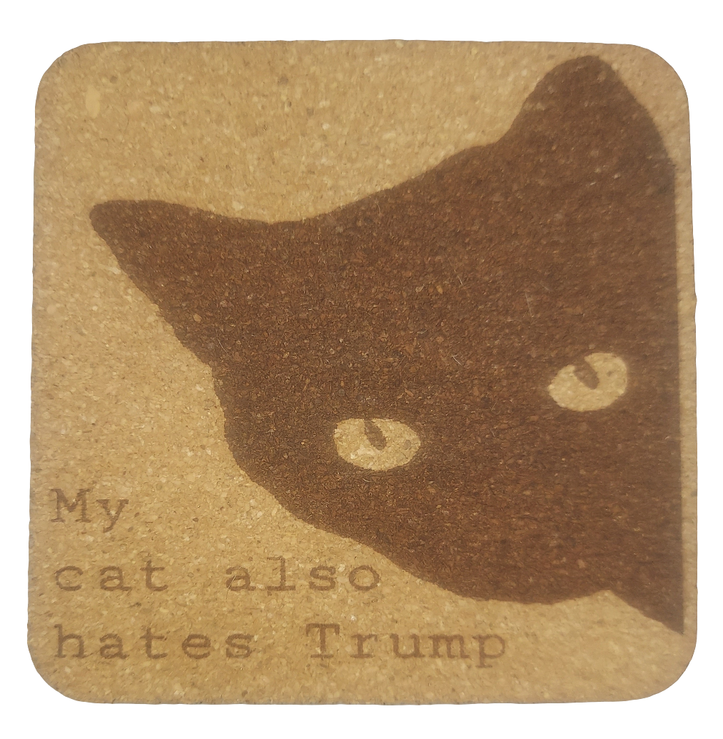 My cat also Hates Trump Twine Wrapped Cork Coaster Gift Set