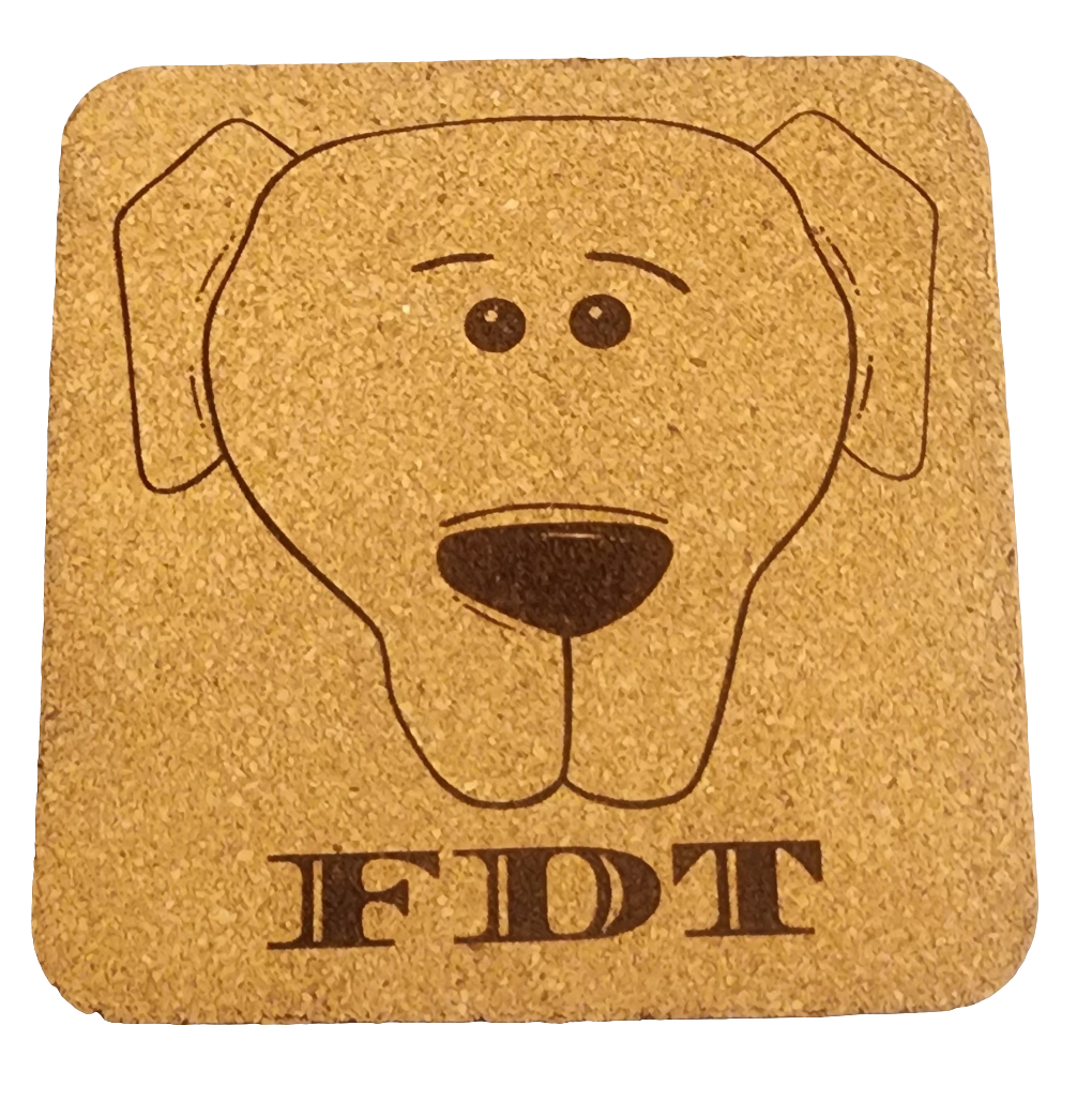 FDT Dog 4 pack Twine Wrapped Cork Coaster Gift Set