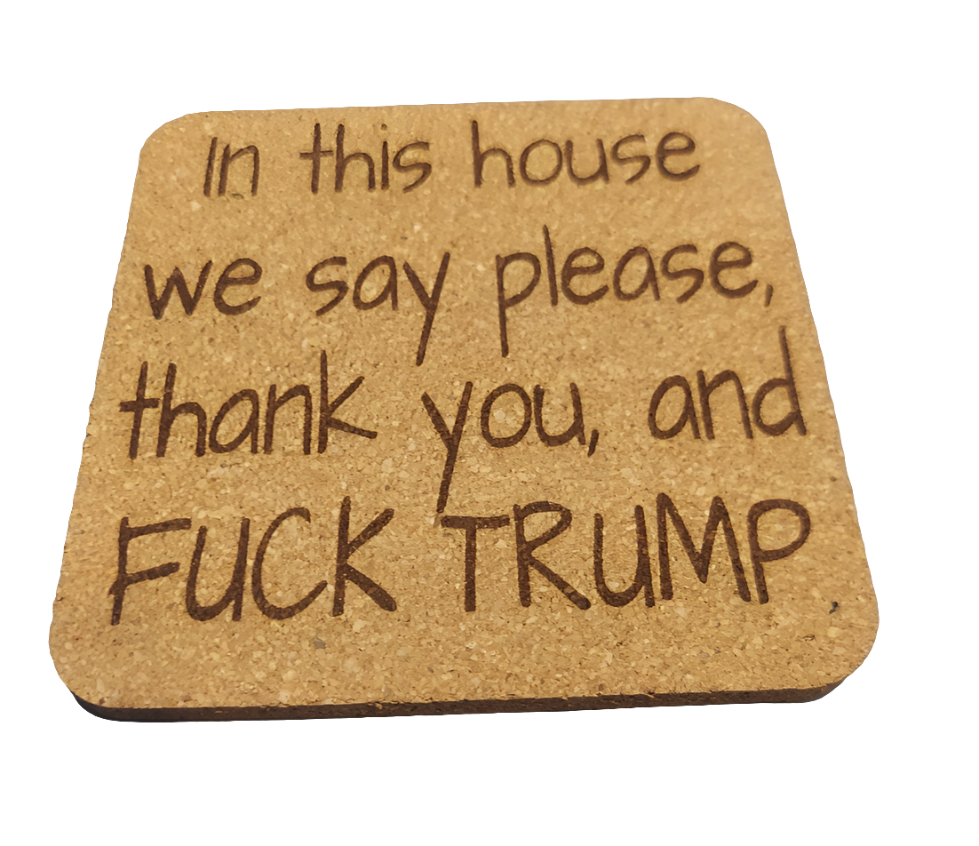 In this house 4 pack Cork Coasters