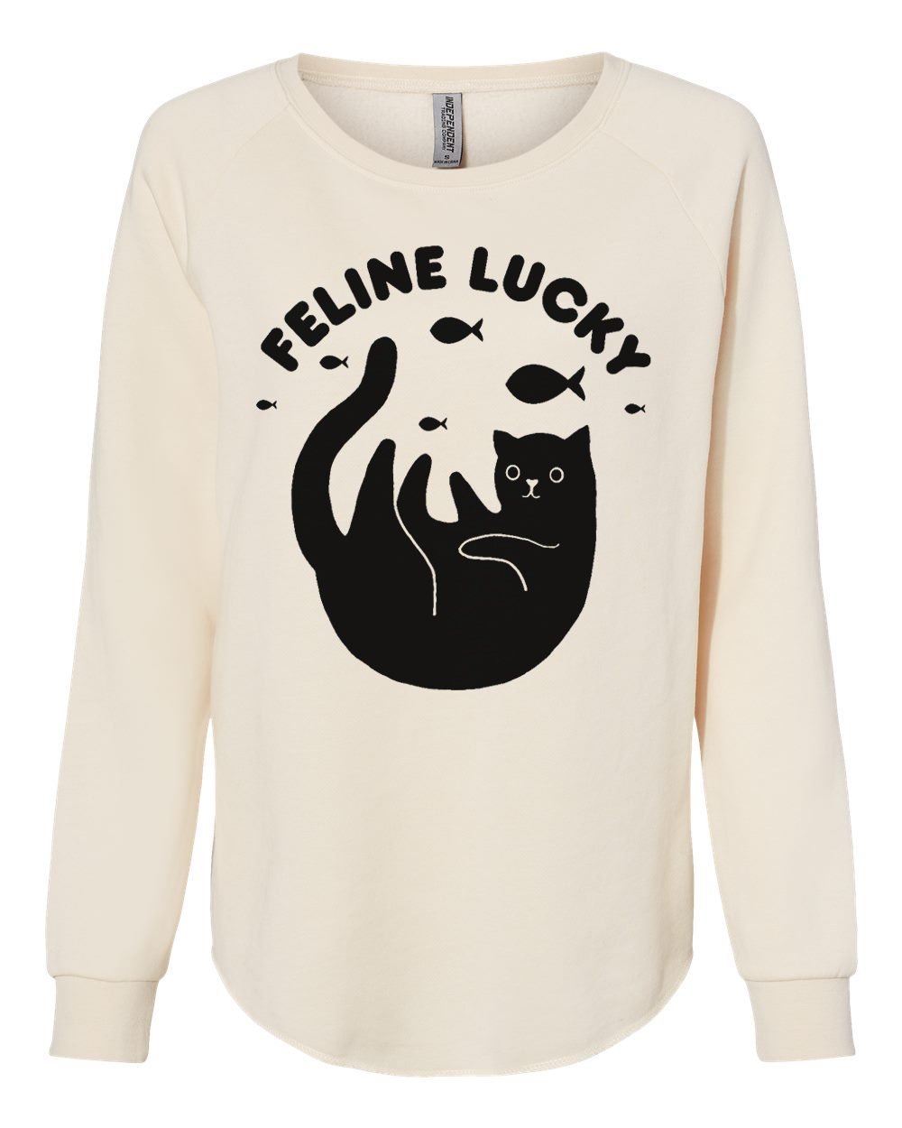 Women's Feline Lucky Crewneck Cat Lover Sweatshirt