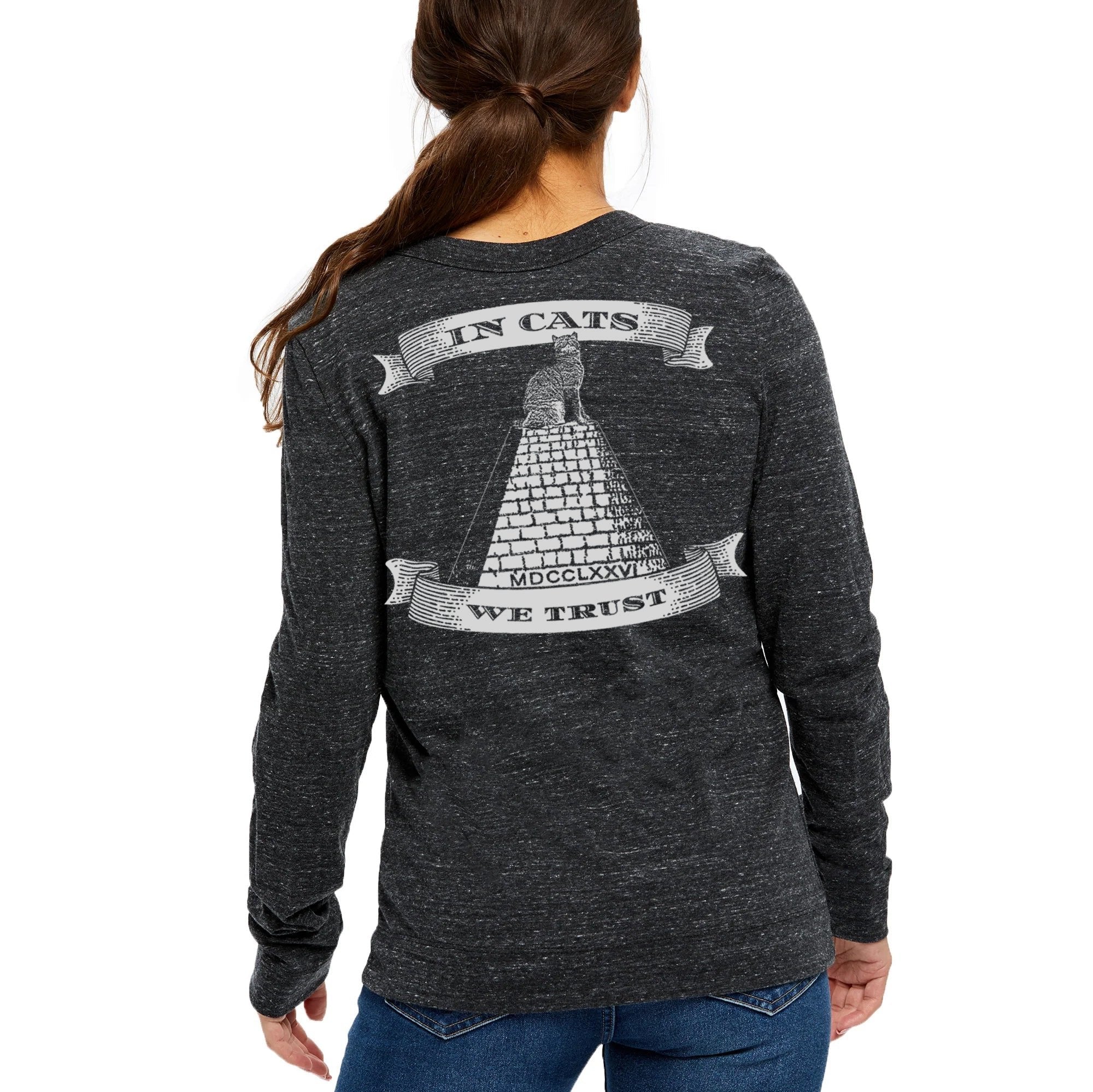 Women’s Black Cat Coin V-Neck Cardigan