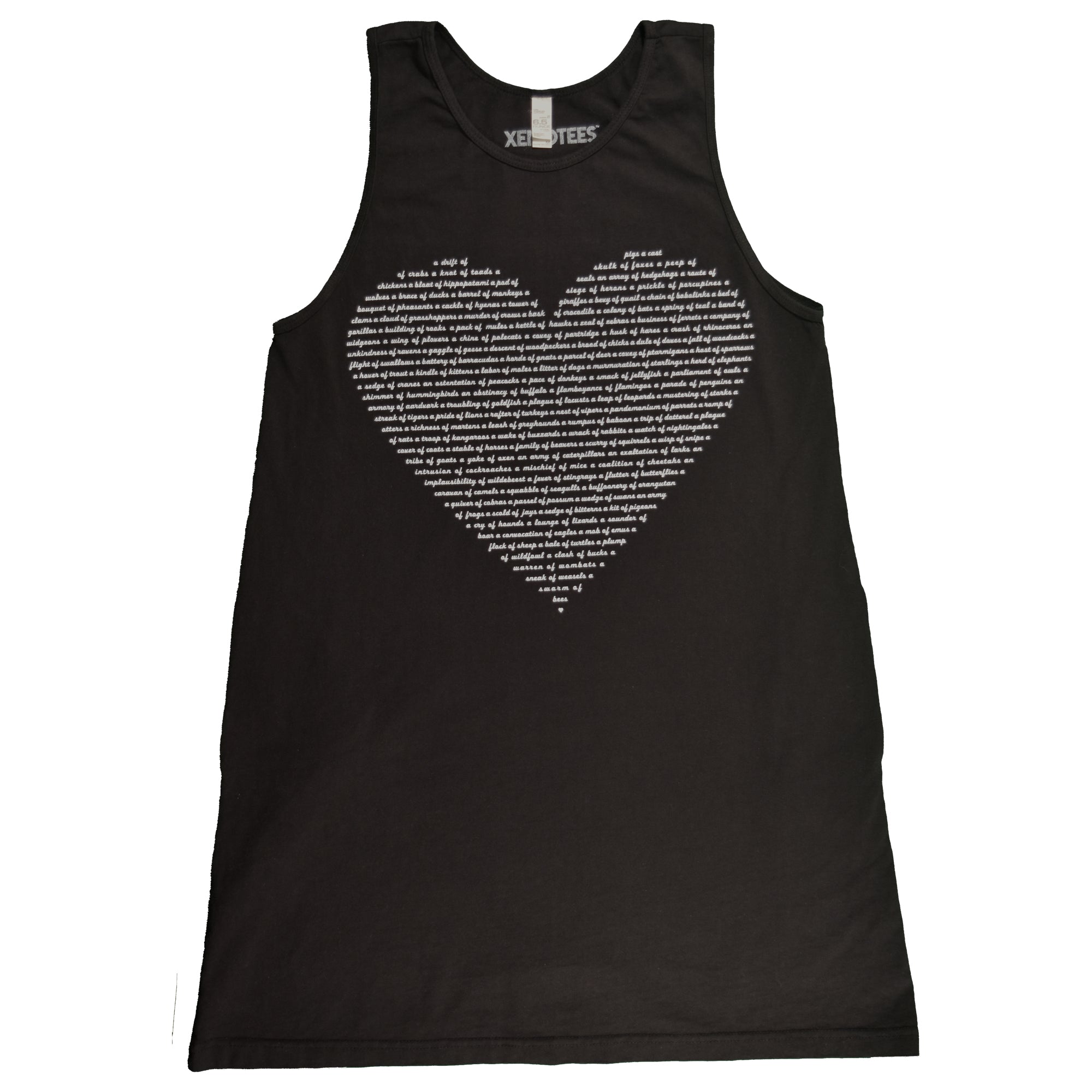 Animal Lover Tank T-shirt Dress With Pockets - Black