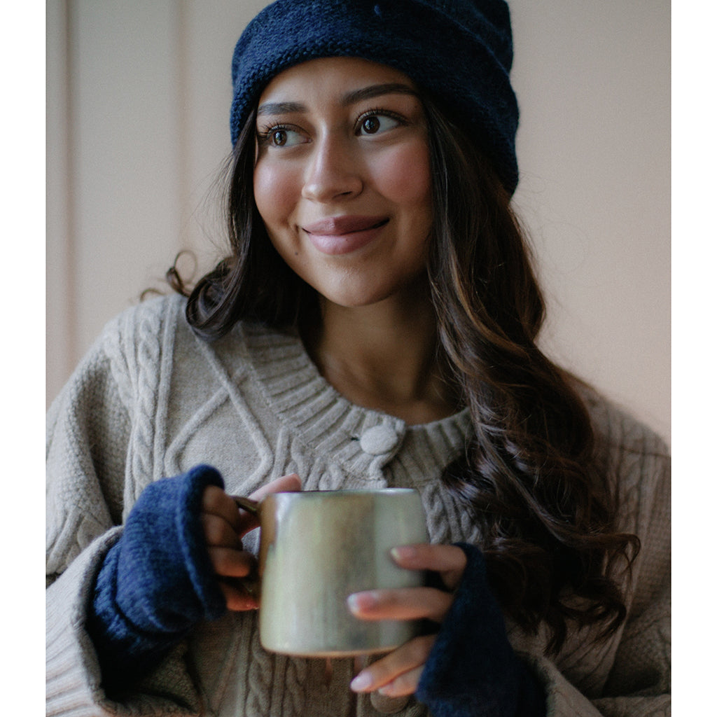 Navy Essential Knit Alpaca Beanie