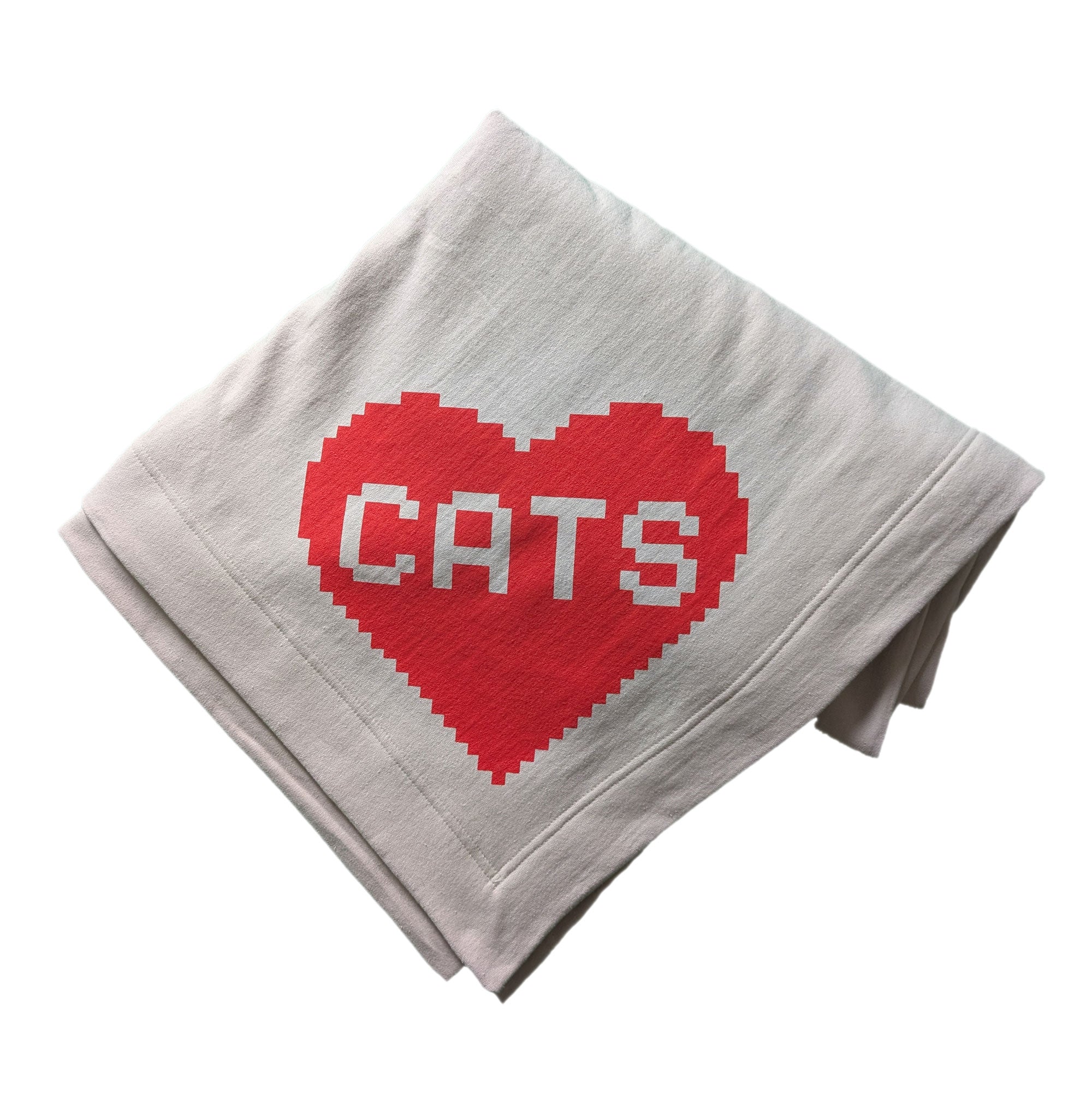Geeky Cat Lover 8-Bit Gamer Heart Throw Blanket