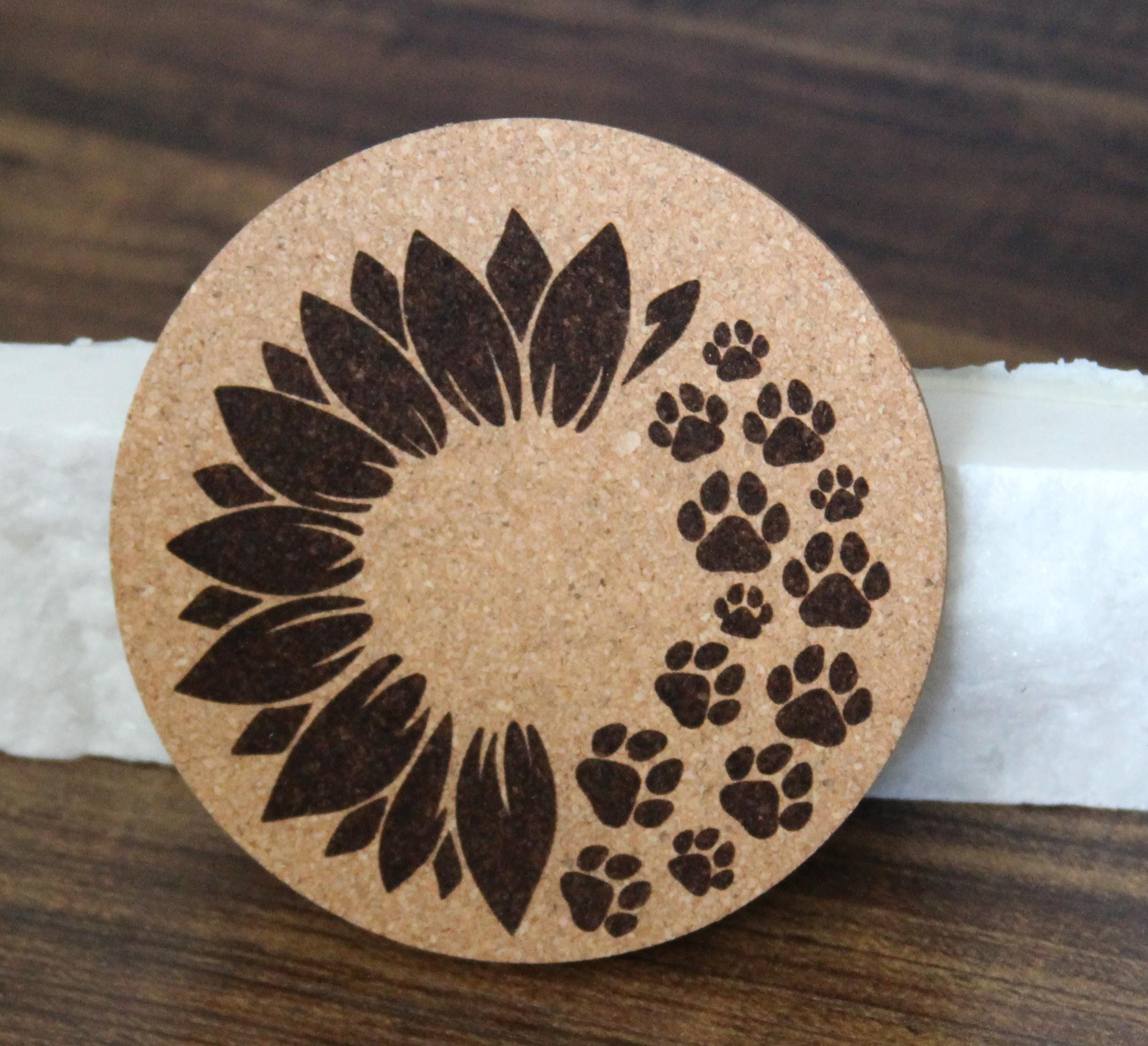 Coaster: cork coasters - dog lover