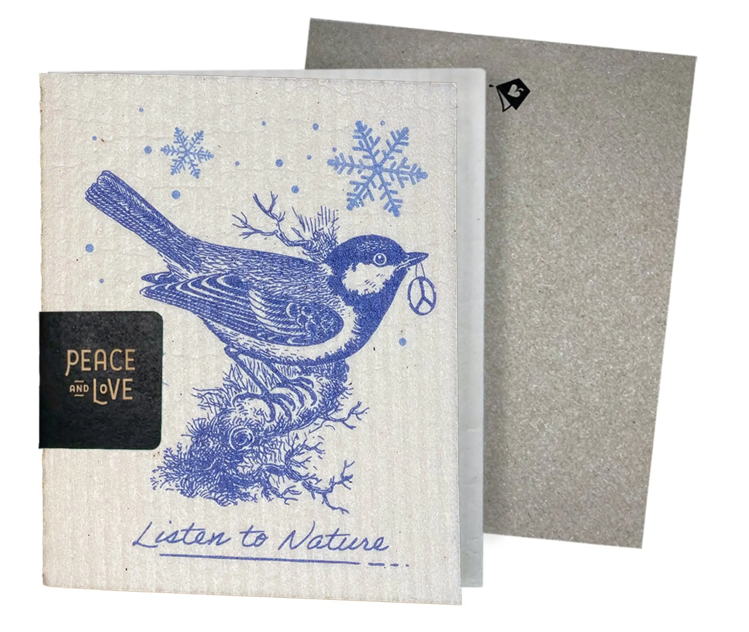 Chickadee Vintage Etching Greeting Clard- Greetings that Clean Up