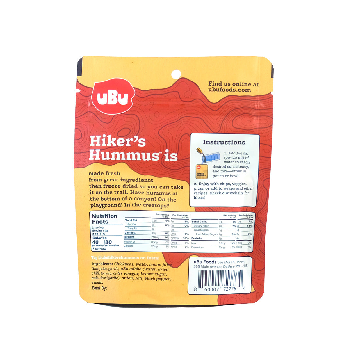 uBu Hiker's Hummus (4-pack)