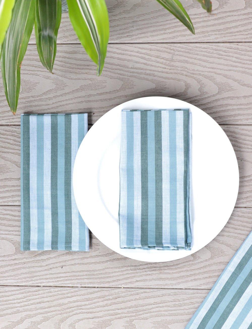Cloth Napkins- Ocean Stripes- Set of 4
