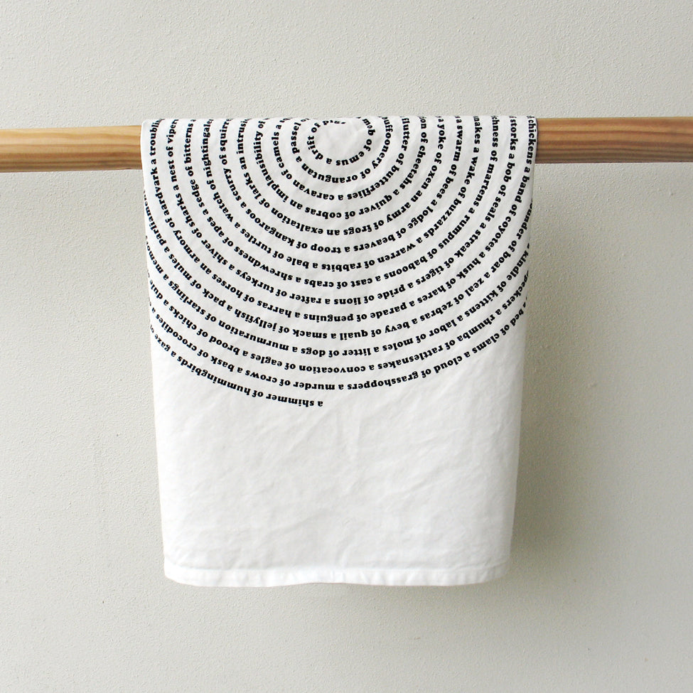 Animal Collective Nouns Kitchen Tea Towel