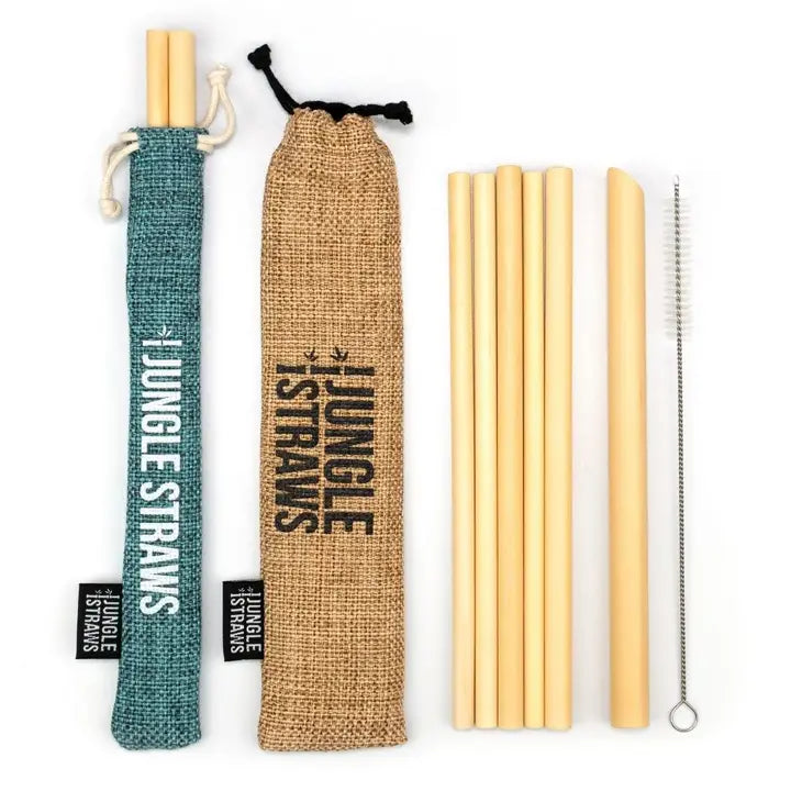 Bamboo Straws - Reusable Drinking Straw Set - Plastic-Free