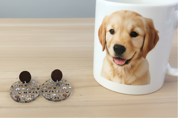 Earrings: Dog faces