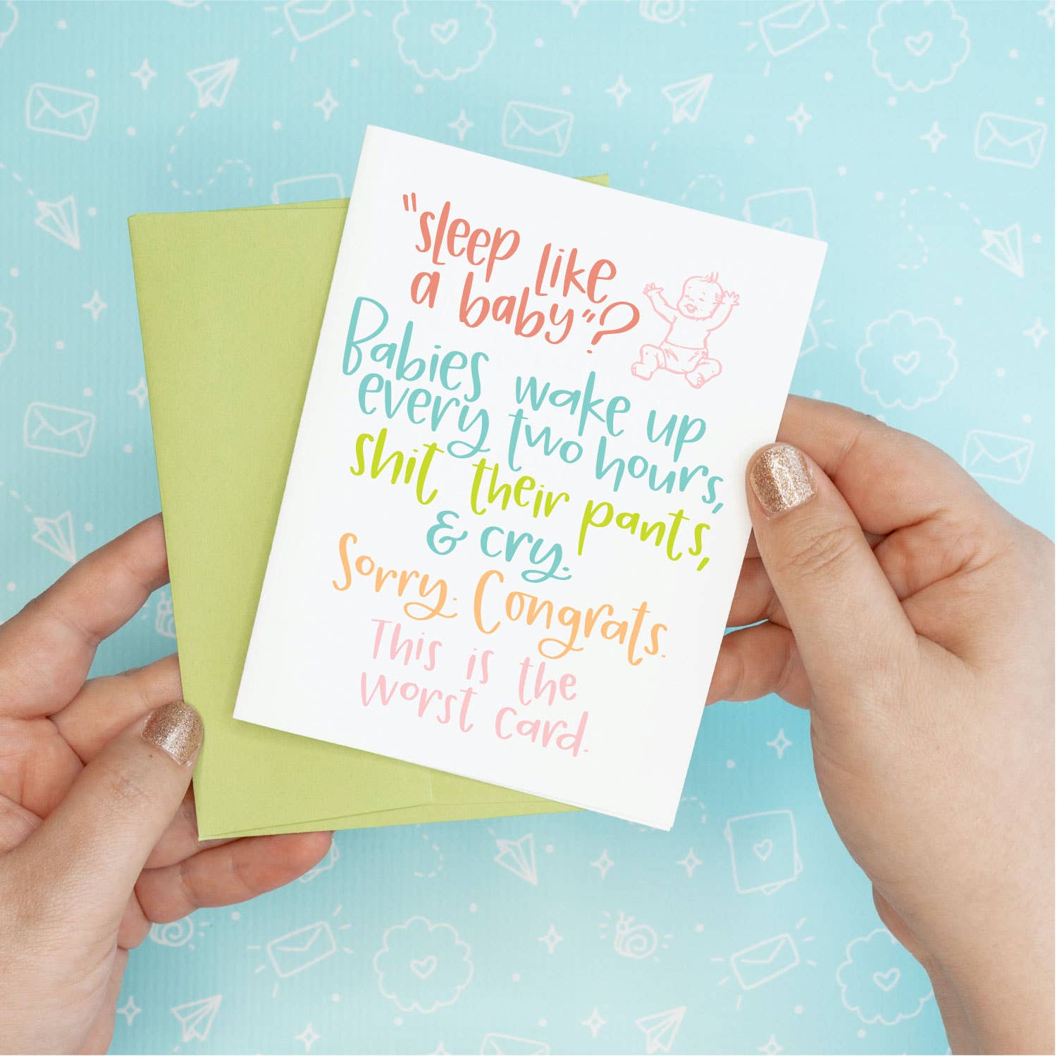 Sleep Like a Baby Funny Greeting Card