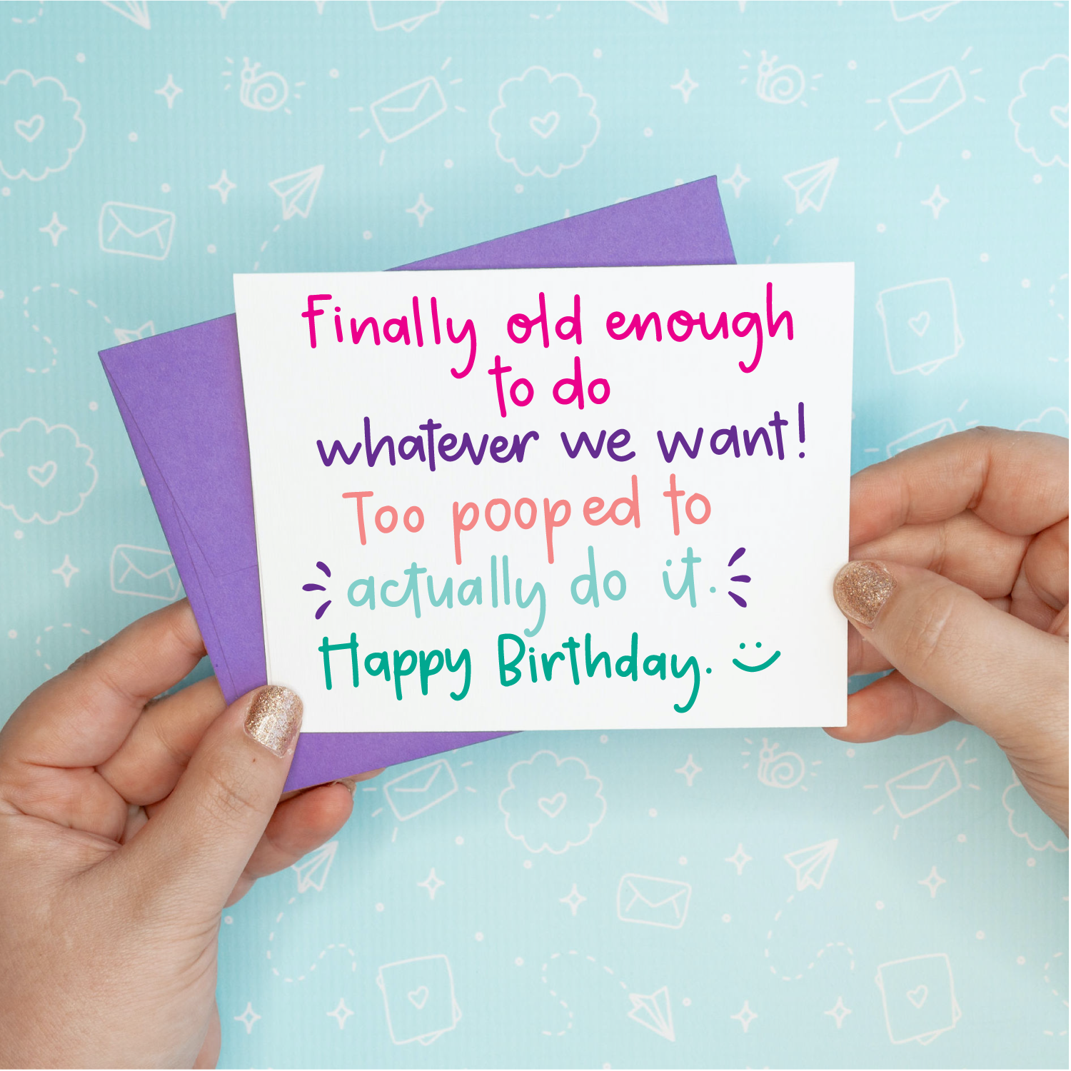 Too Pooped Funny Greeting Card