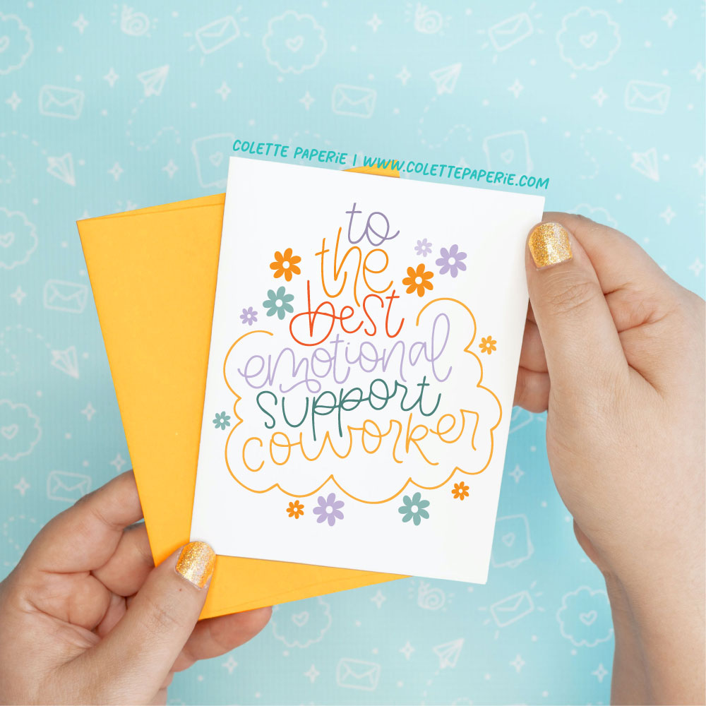 Emotional Support Coworker Funny Greeting Card