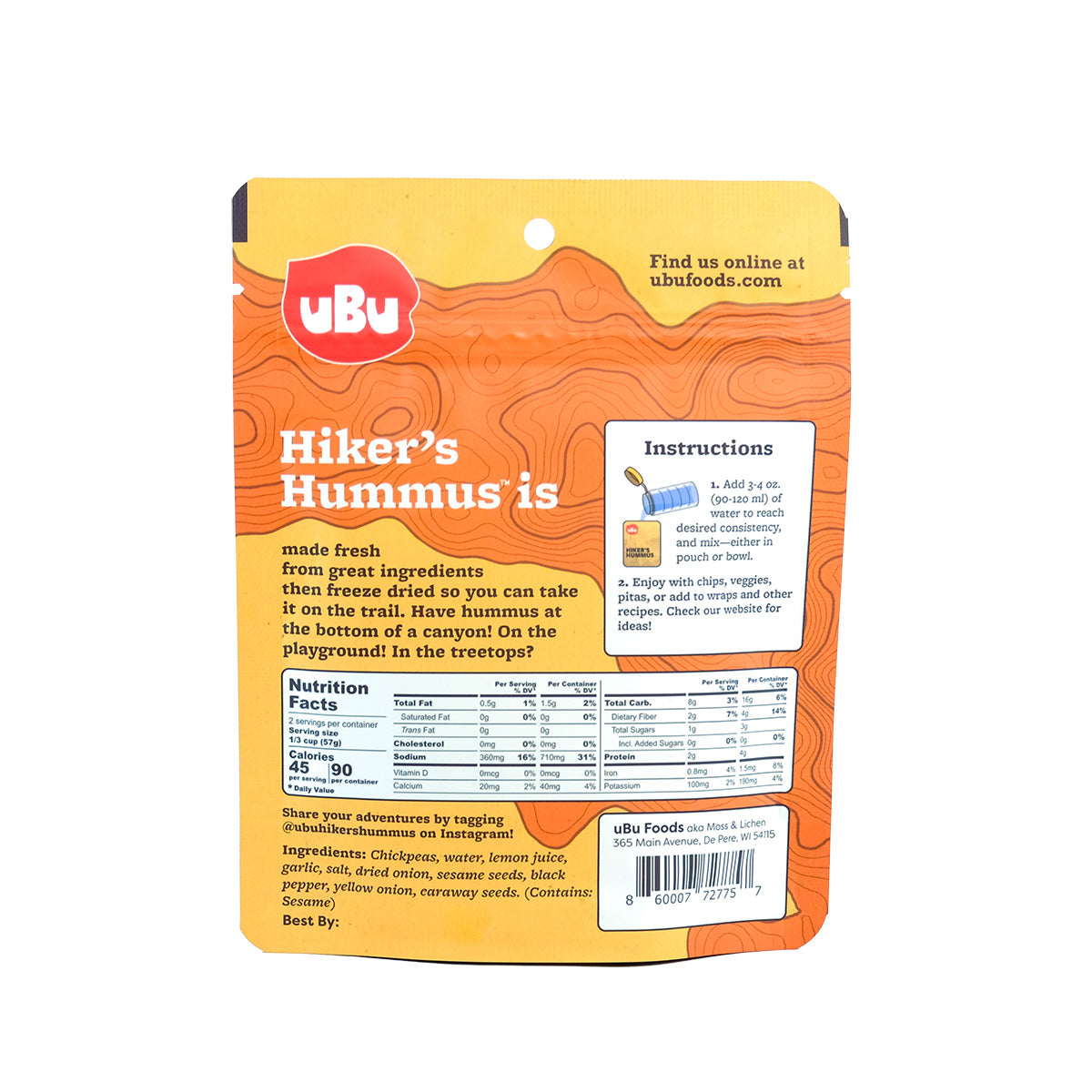 uBu Hiker's Hummus (4-pack)