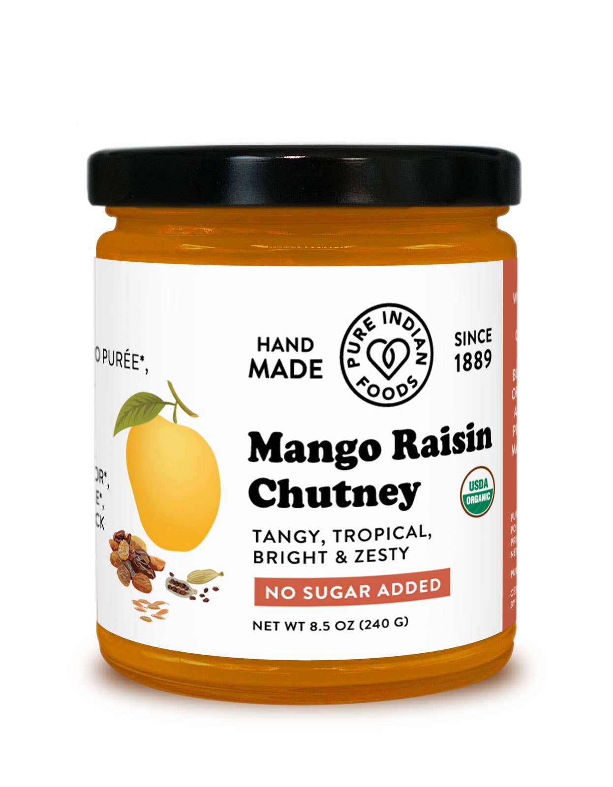 Mango Raisin Chutney, Certified Organic - 8.5 oz