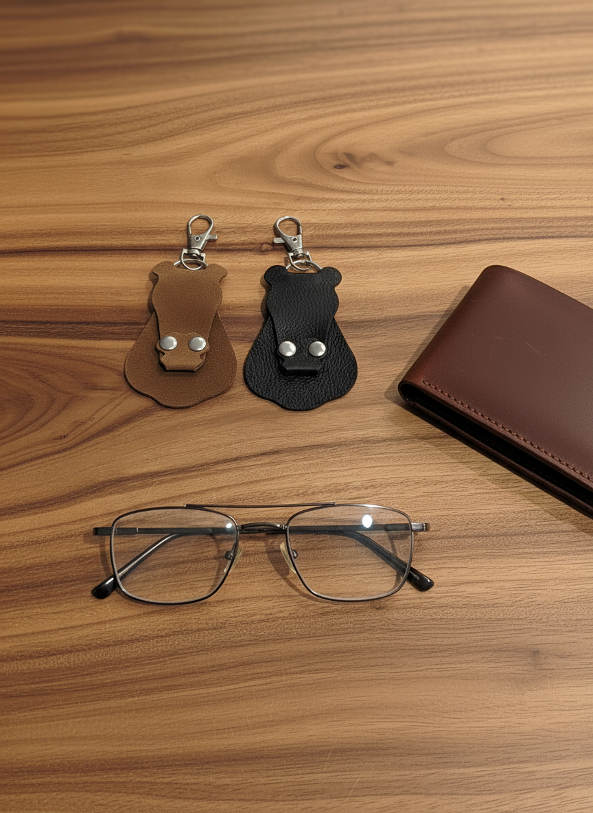 Keychain horse genuine leather