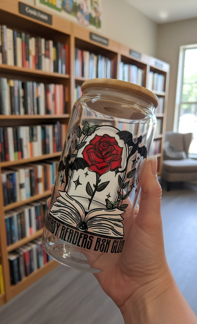 Tumbler: 16oz Travel Mug, Glass Mug, Book lover gift