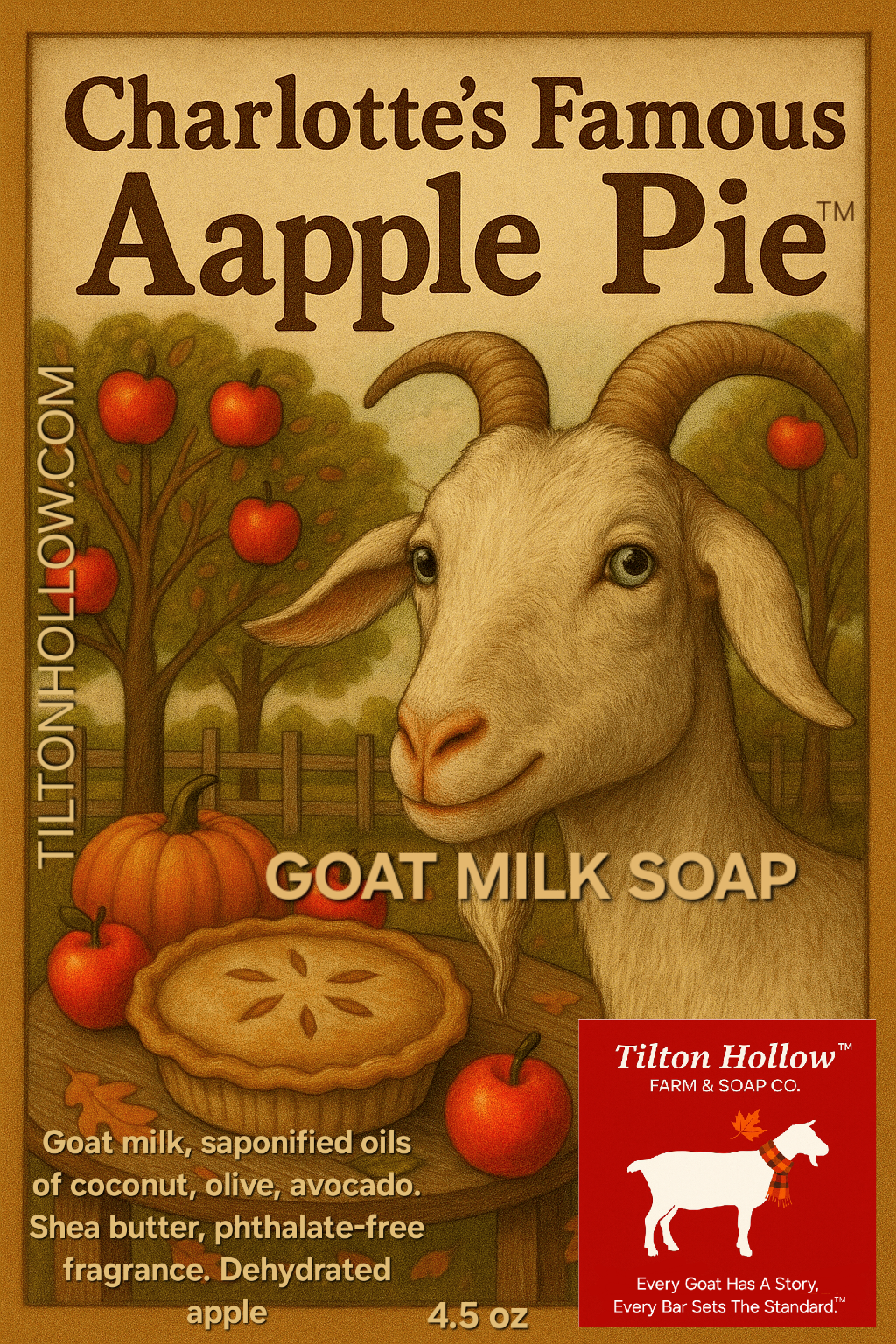 Charlotte's Famous Aapple Pie™️ - Goat Milk Soap with Real Apple.