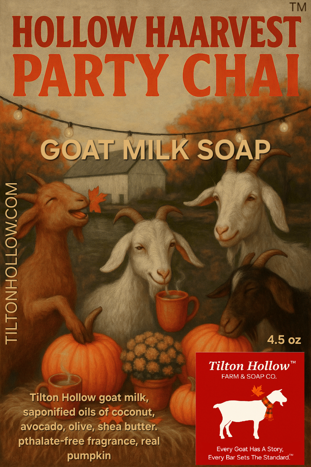 Hollow Haarvest Party Chai™️ - Goat Milk Soap with real pumpkin.