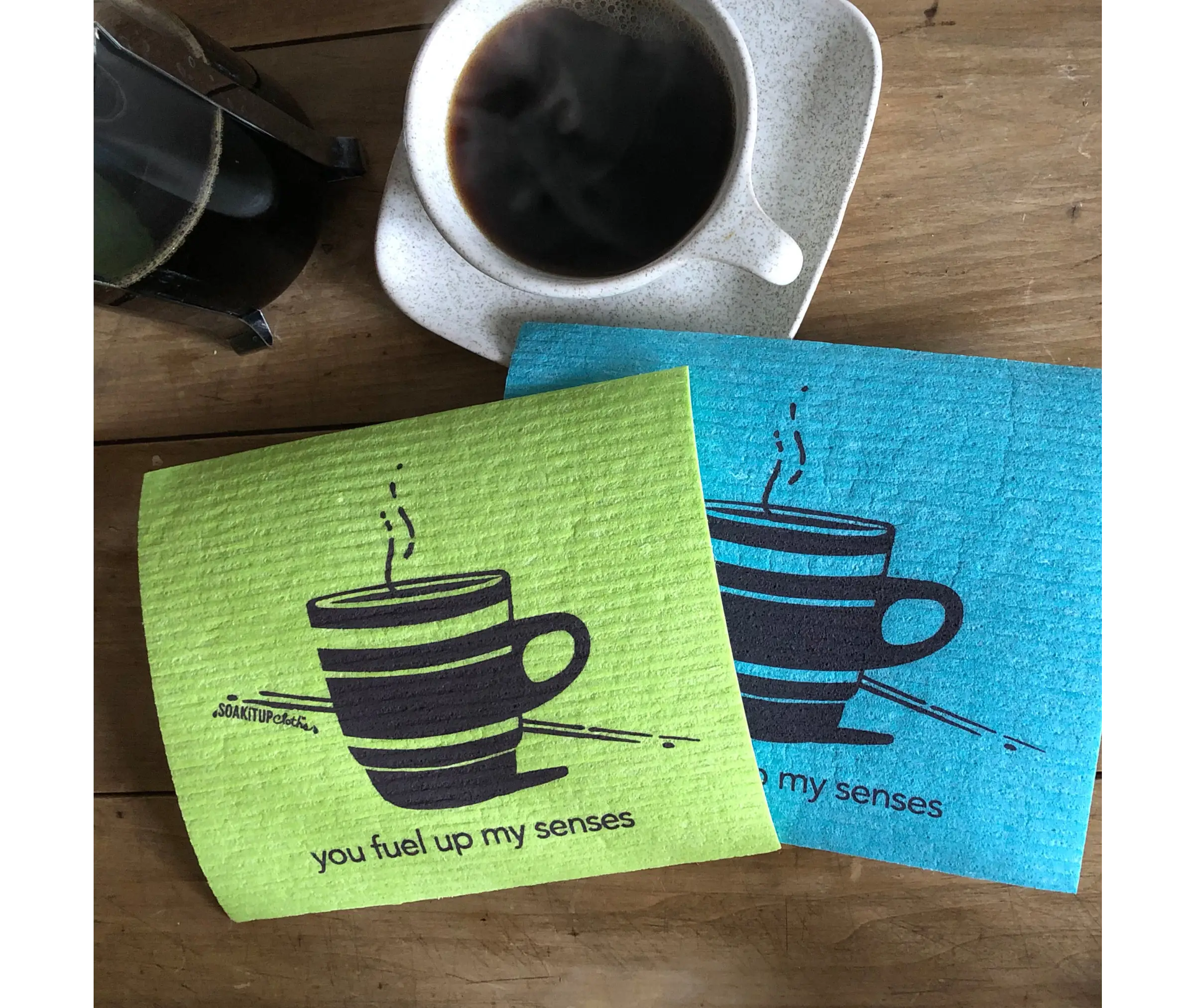 you fuel up my senses—coffee in teal