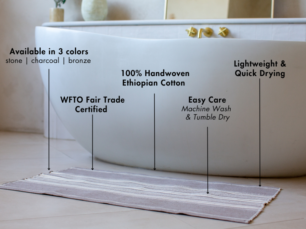 Genalé Handwoven Ethiopian Cotton Bath Mat