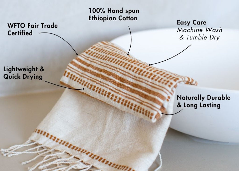 Genalé Handwoven Ethiopian Cotton Hand Towel