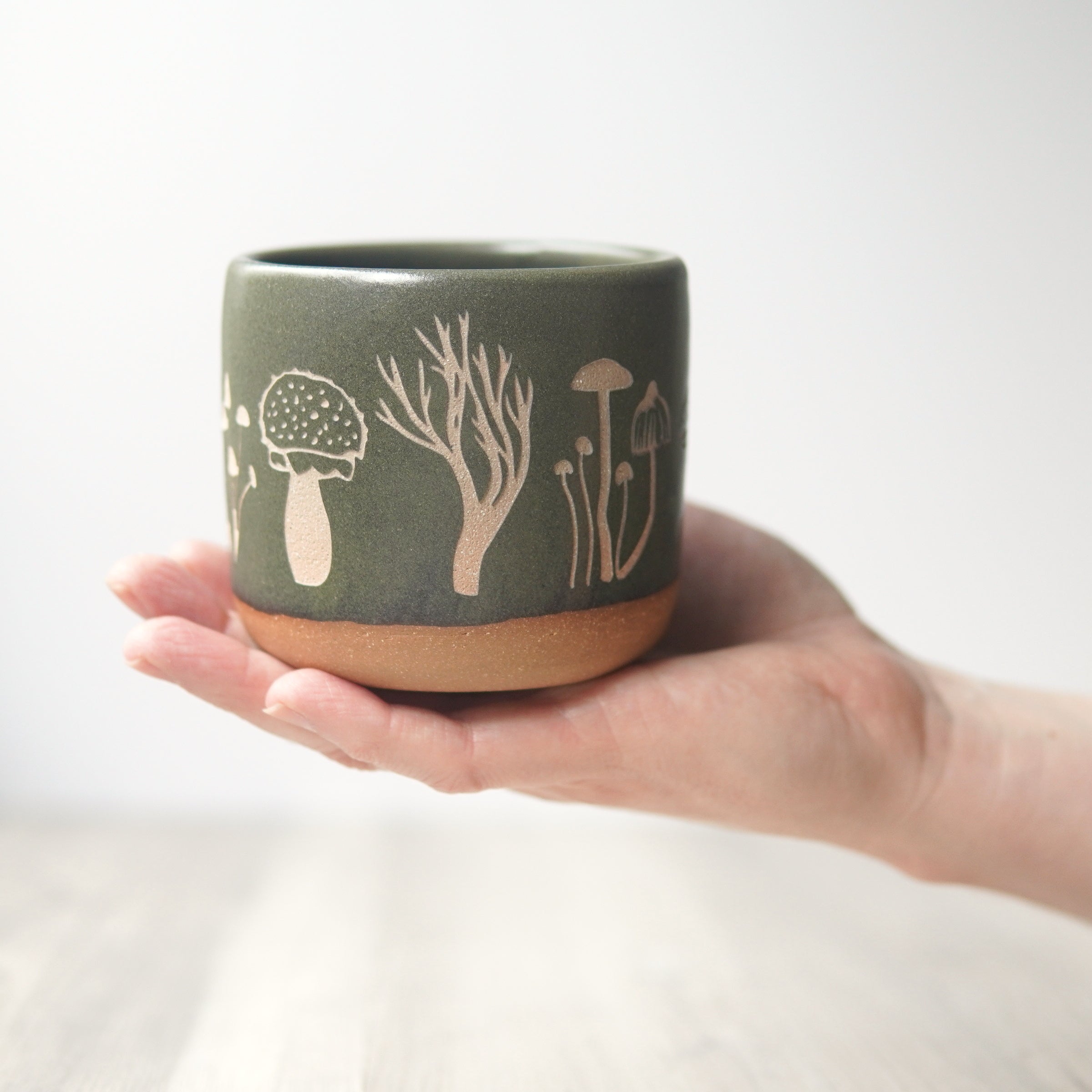 Mushroom Mug, Forest Style Handmade Pottery