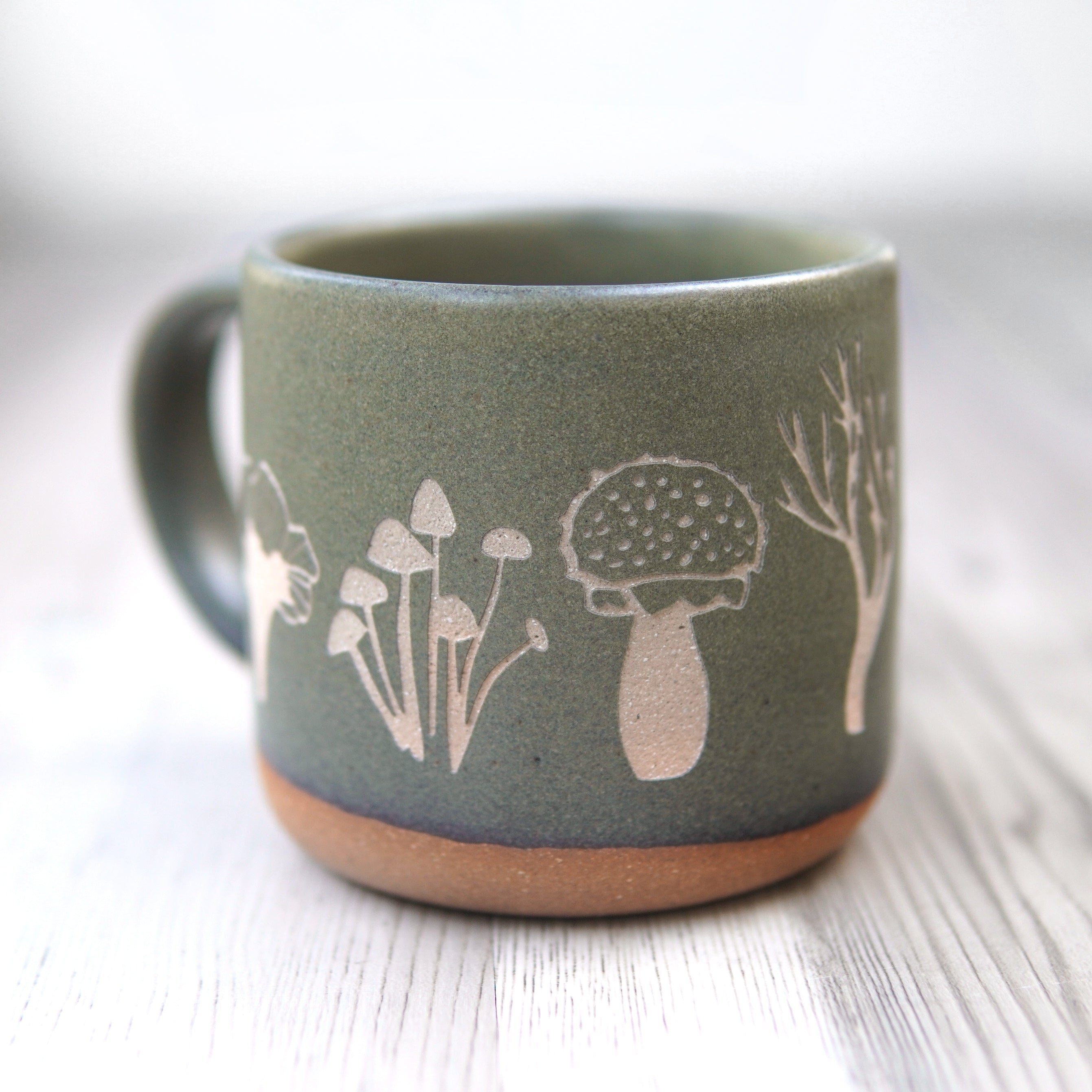 Mushroom Mug, Forest Style Handmade Pottery