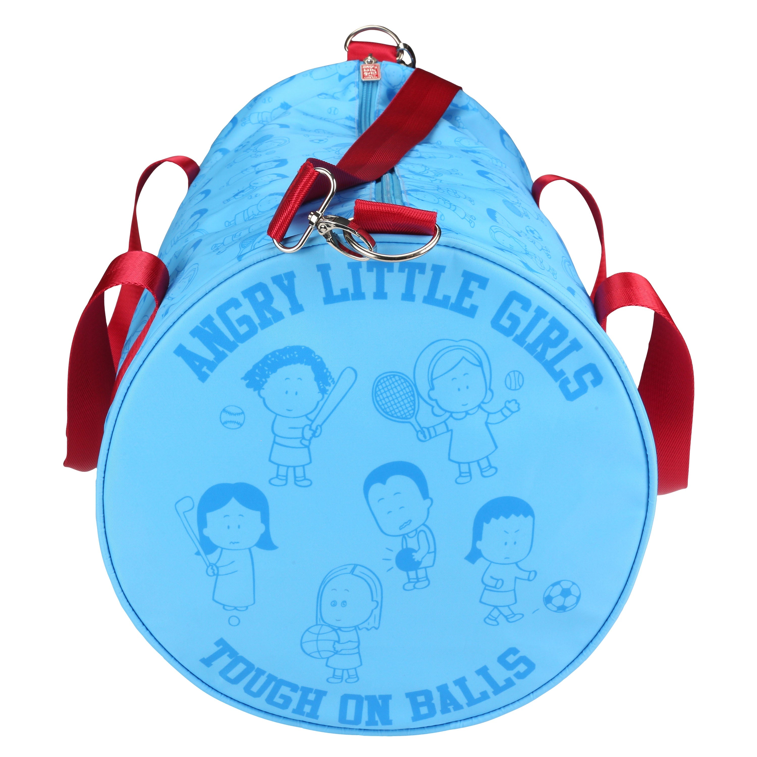 Angry Little Girls Tough on Balls Gym Duffle Bag