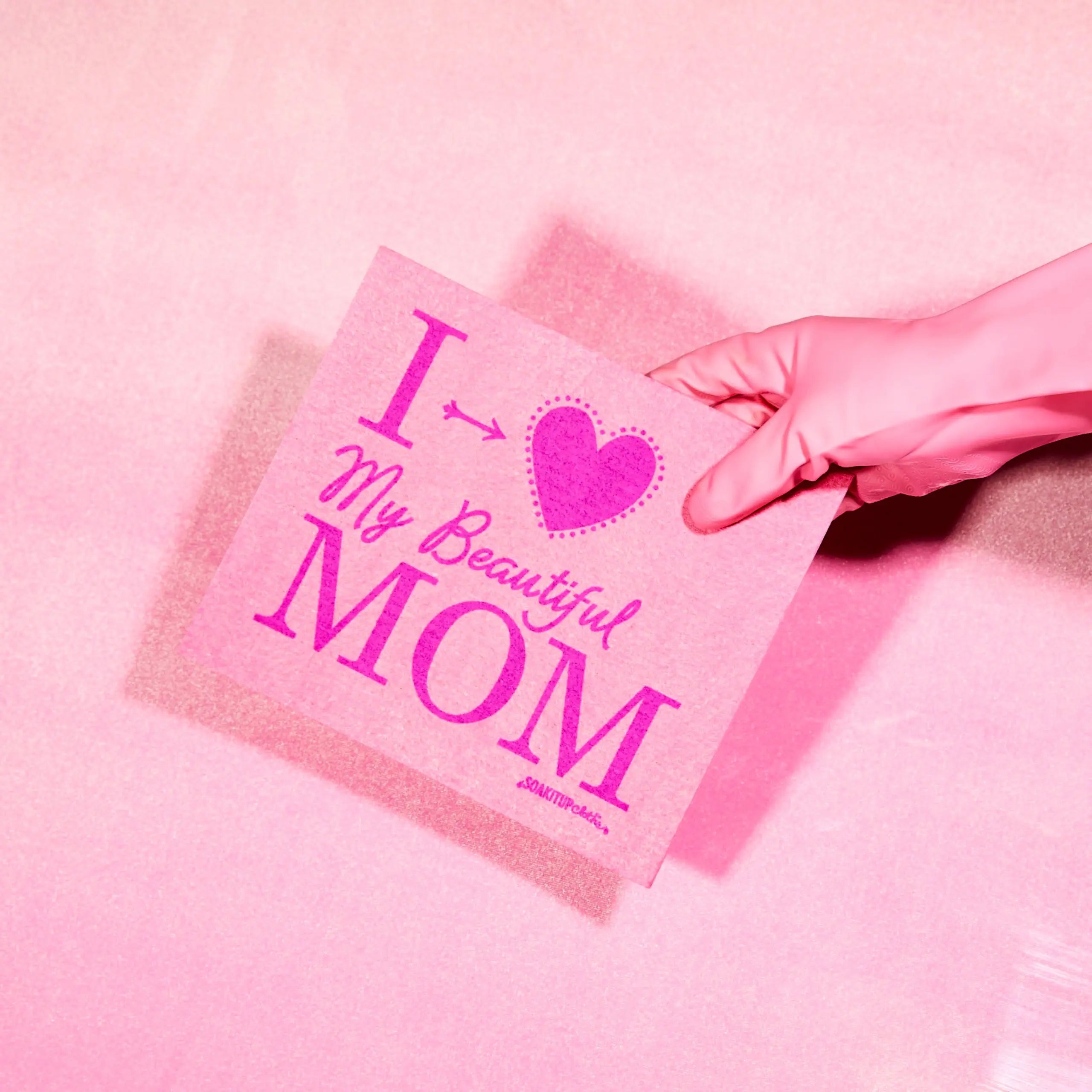 I heart my beautiful MOM | Eco-friendly Swedish Dishcloth- Soak iT Up