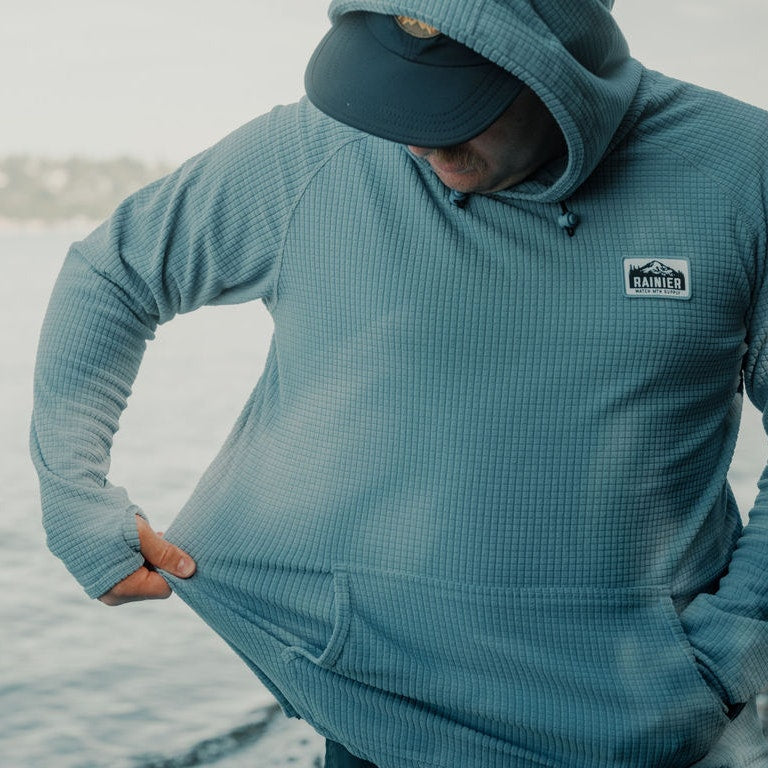 High Pass Grid Fleece Hoodie - Columbia Blue