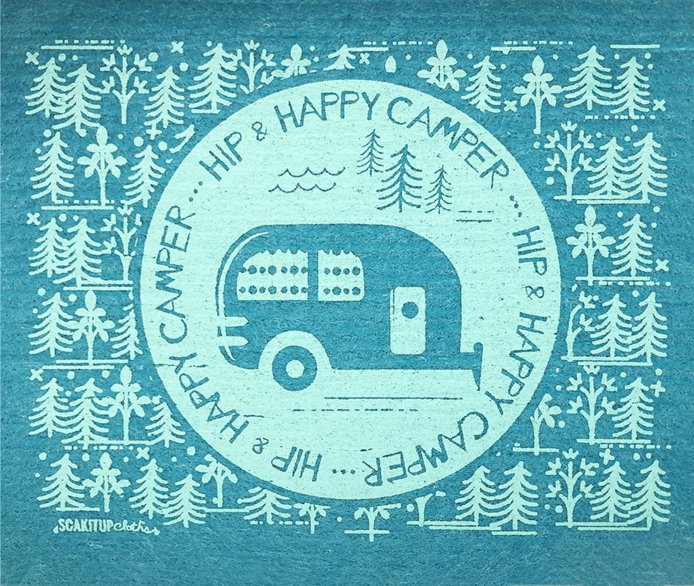 Hip & Happy Camper Swedish Dishcloth