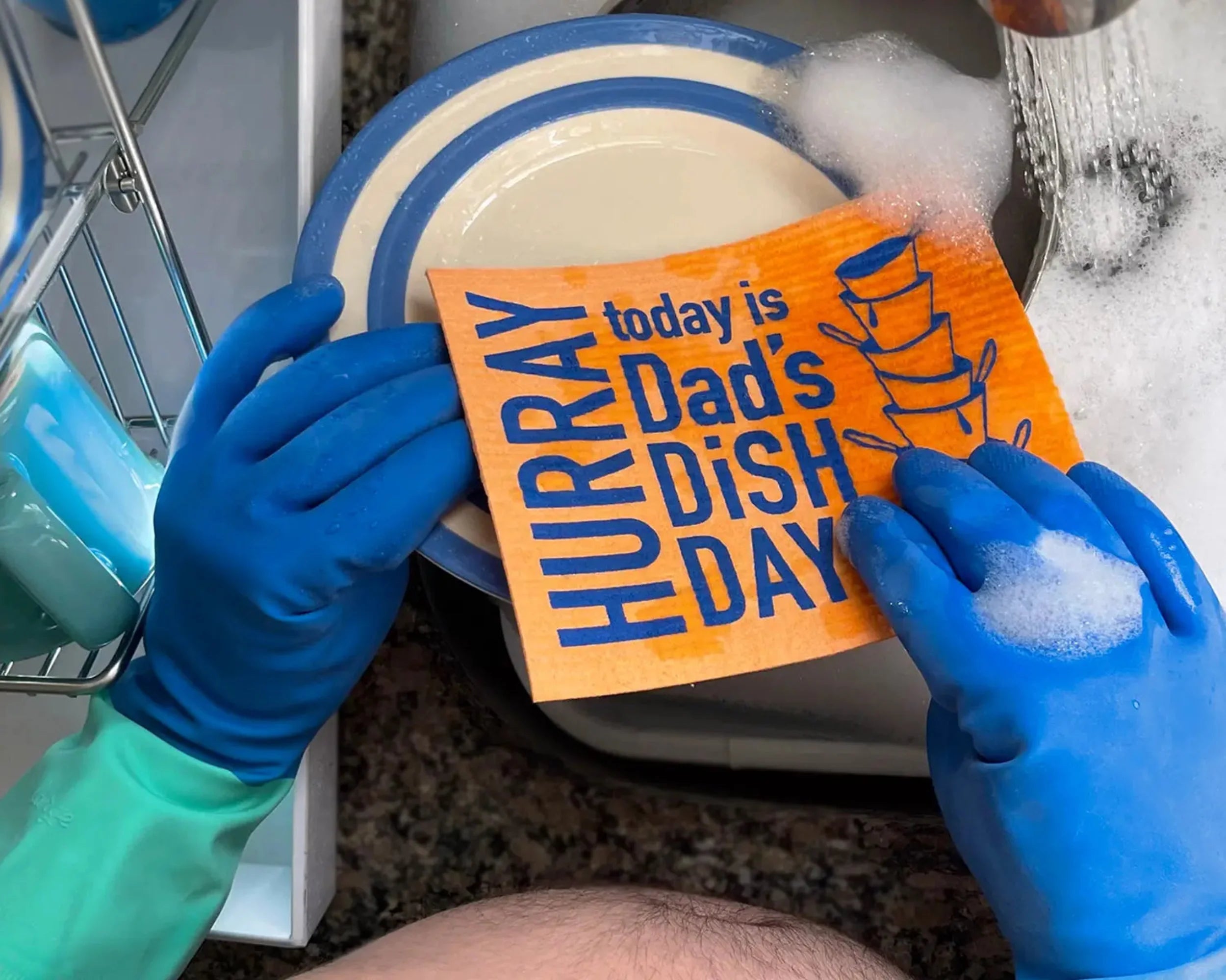 Hurray, Today is Dad's Dish Day! | Eco-friendly Swedish Dishcloth- Soak iT Up