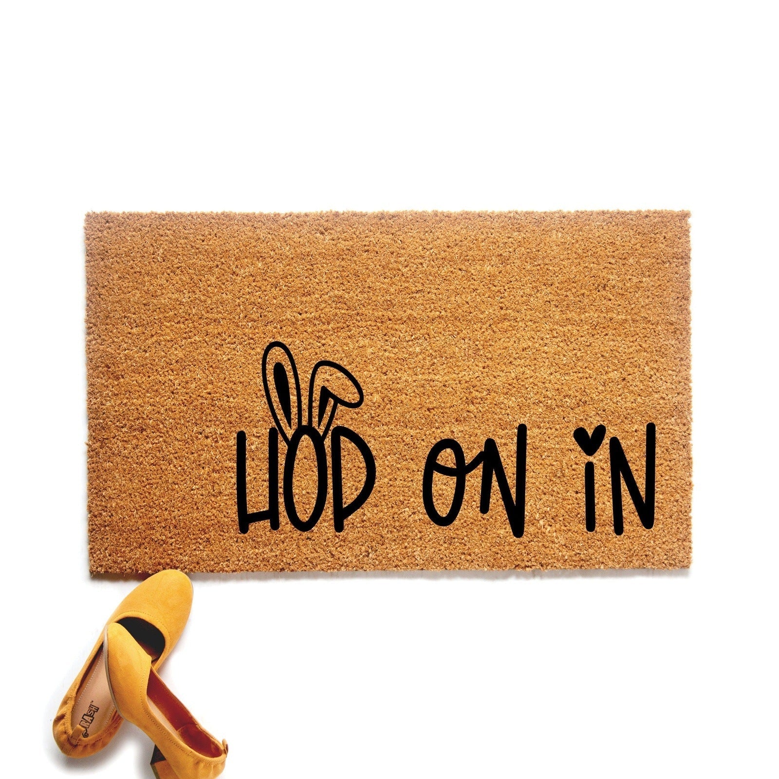 Hop On In Easter Bunny Doormat