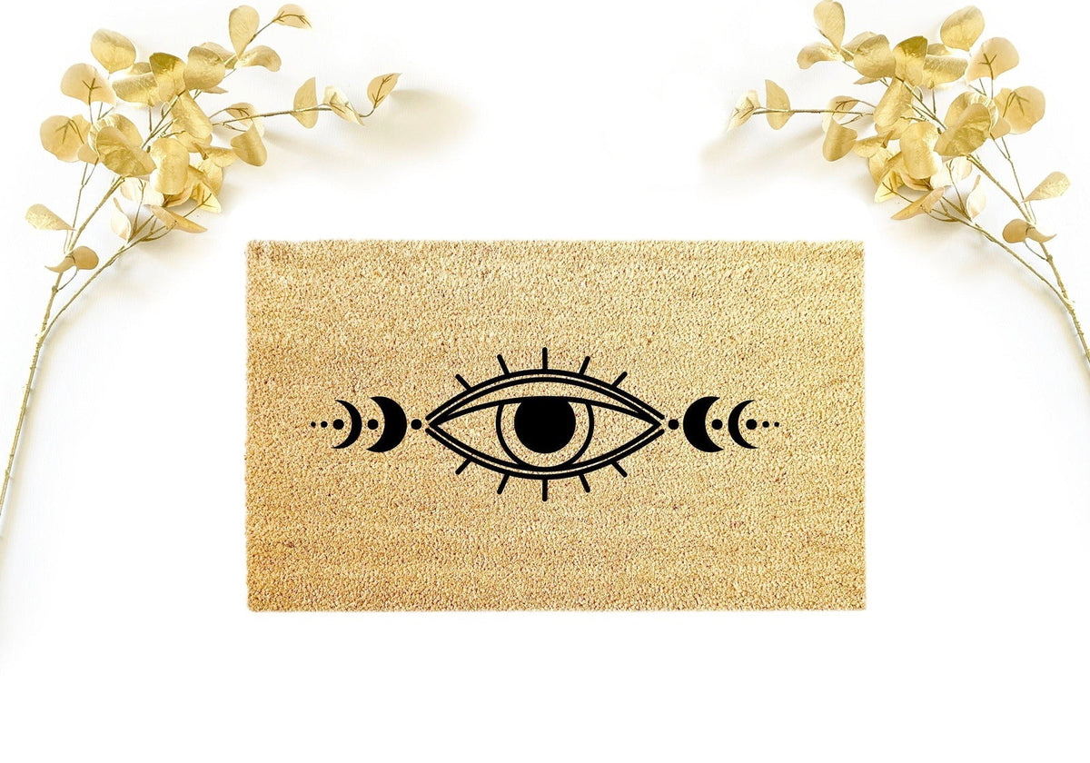 Evil Eye Celestial Halloween Doormat