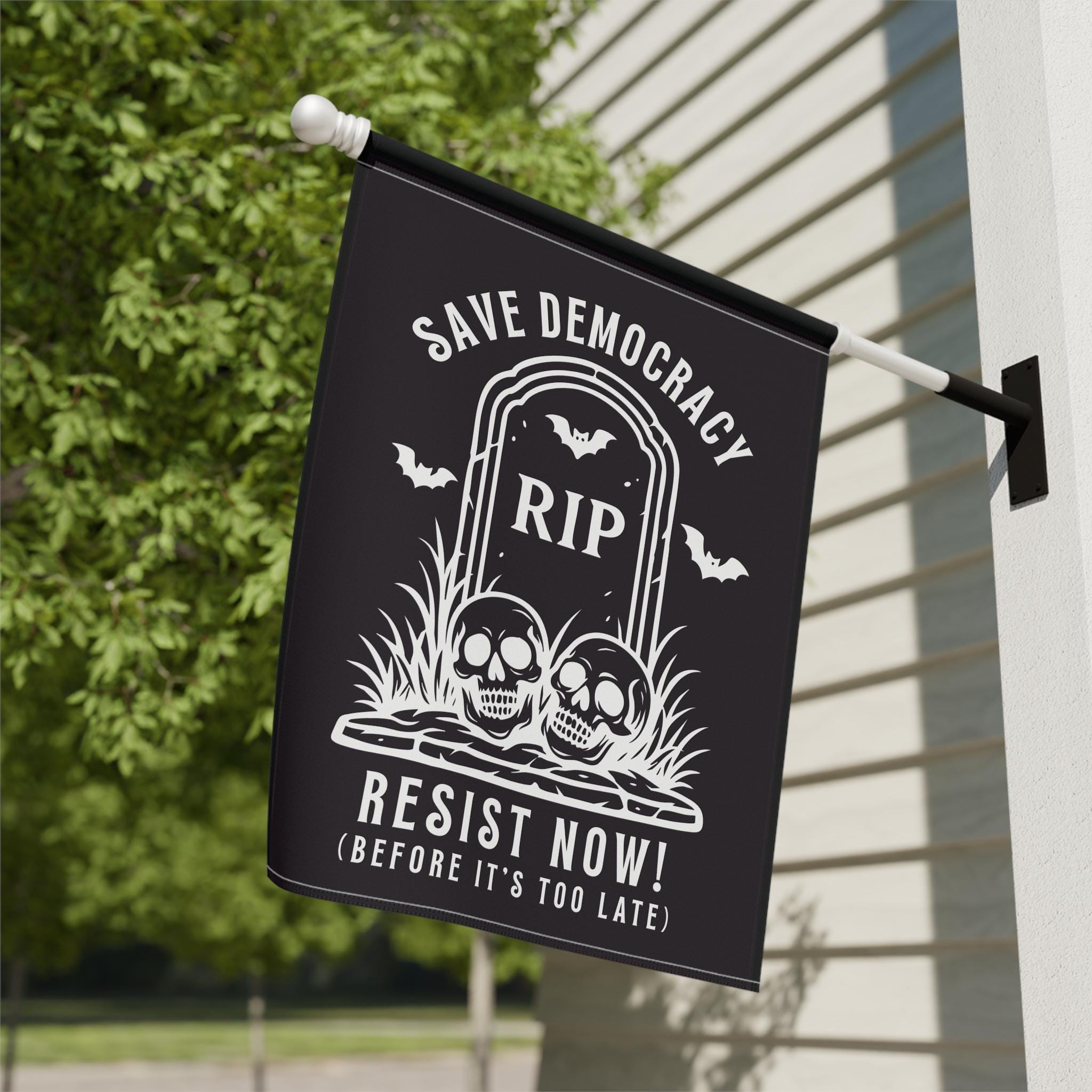Halloween Democracy Flag, Save Democracy Resist Now Garden Flag