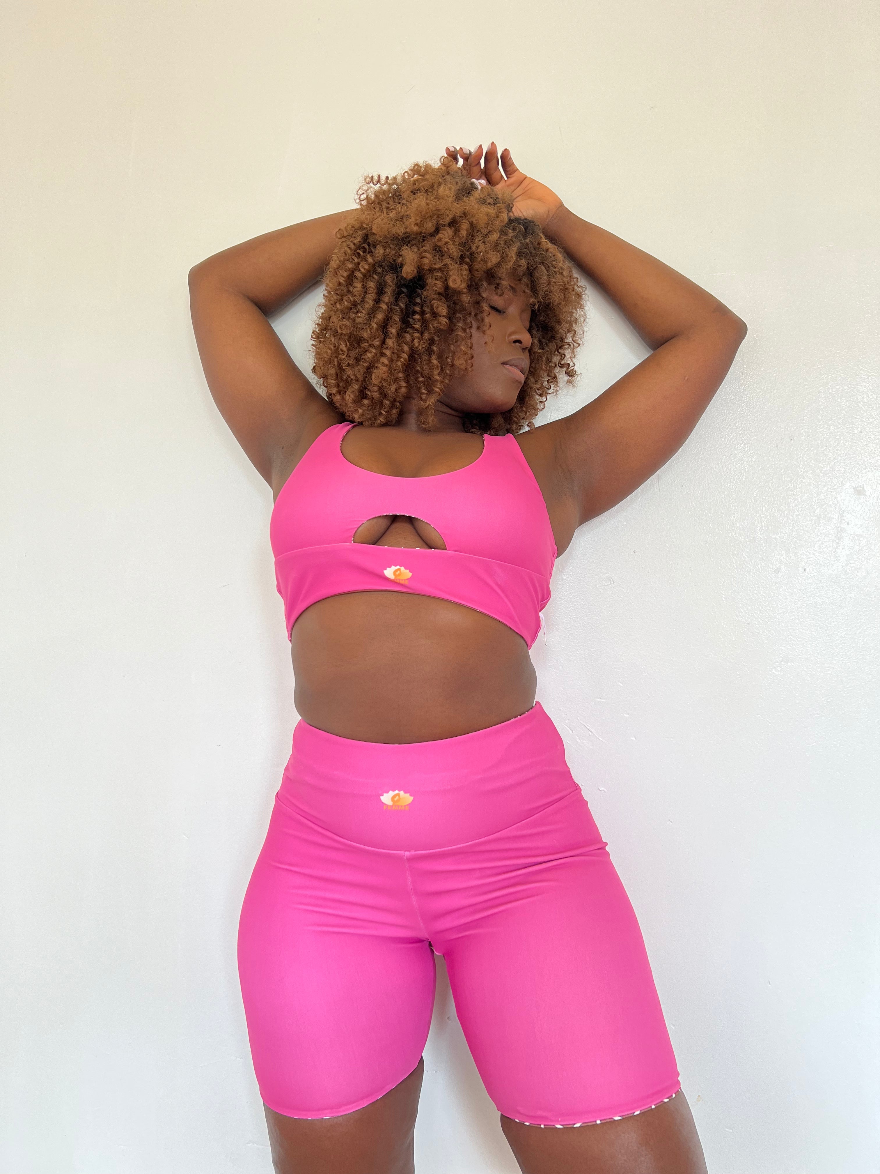Afua Reversible Yoga shorts - High Waist Biker Shorts