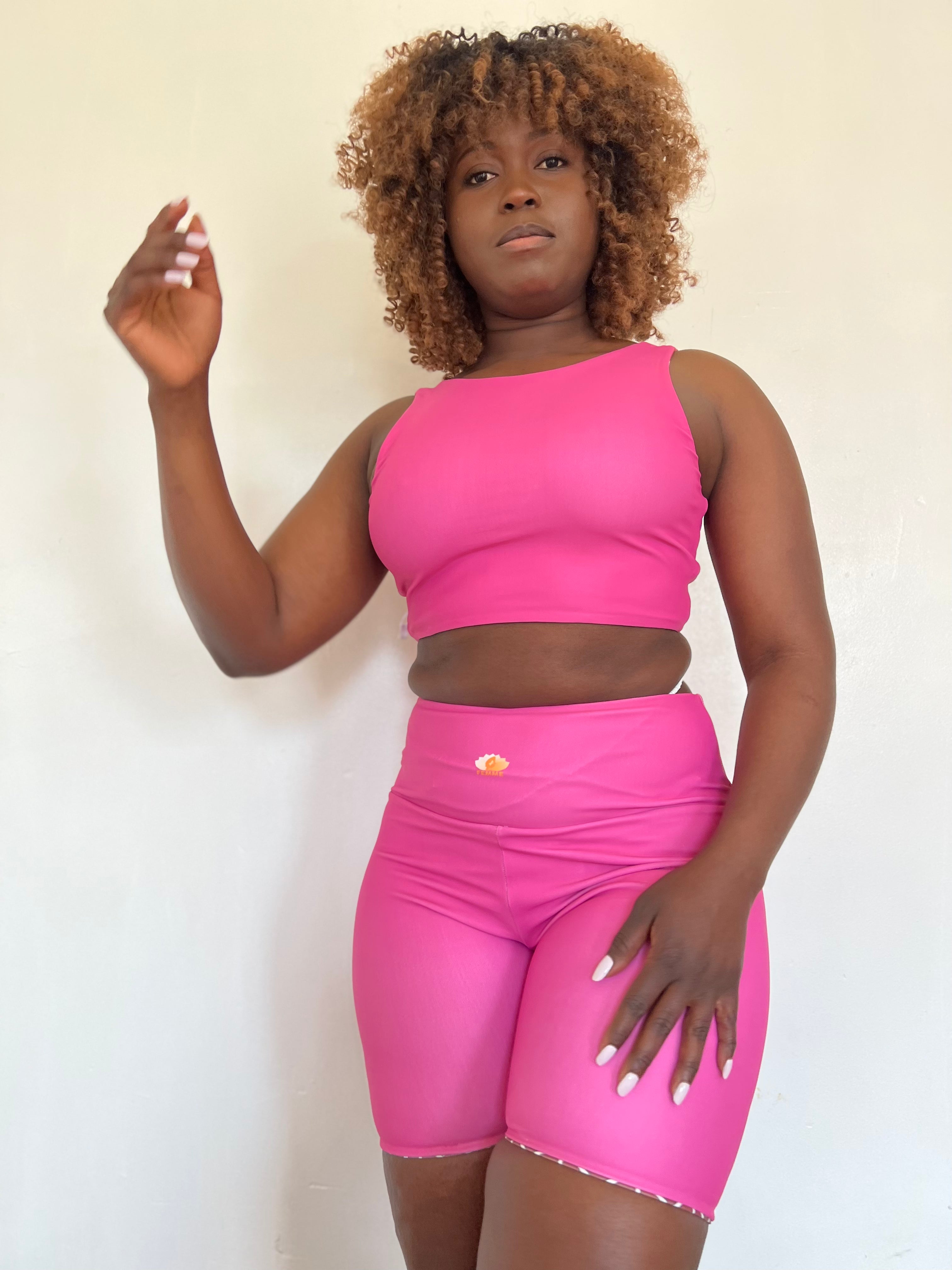 Afua Reversible Yoga shorts - High Waist Biker Shorts