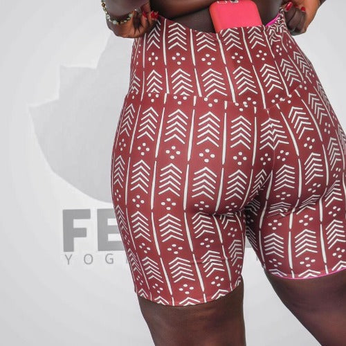 Afua Reversible Yoga shorts - High Waist Biker Shorts