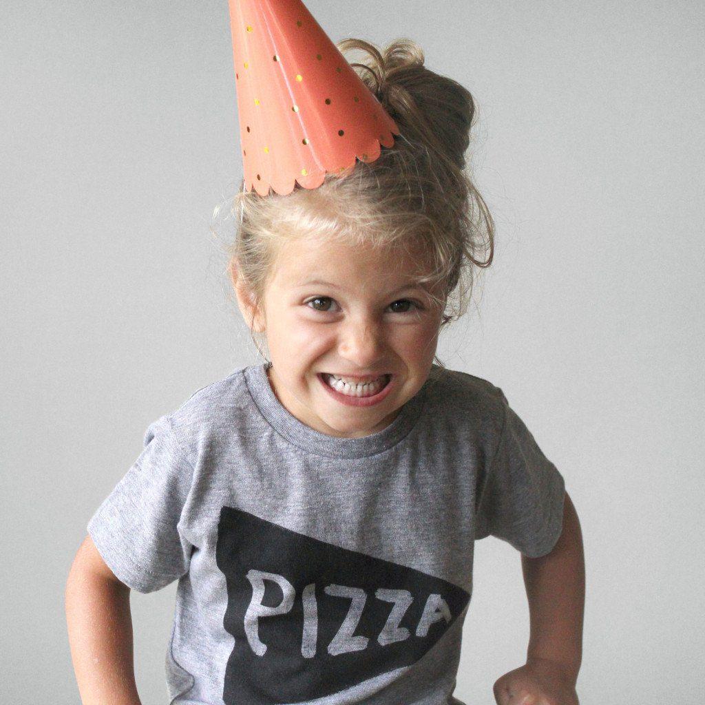 Funny Kids Pizza Graphic T-Shirt